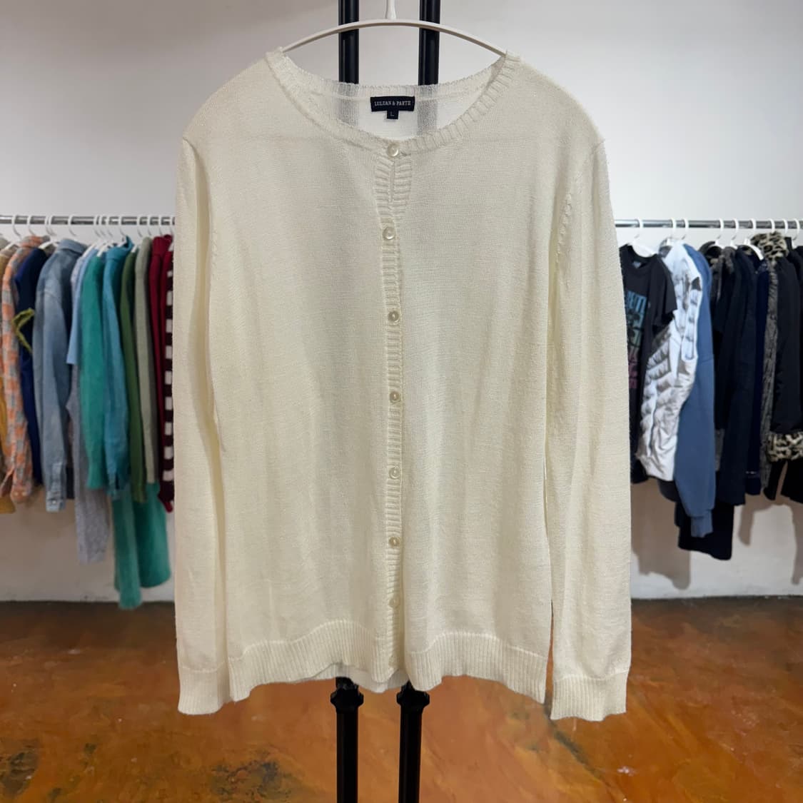 빈티지 아이보리 케이블 니트 가디건 상품이미지5