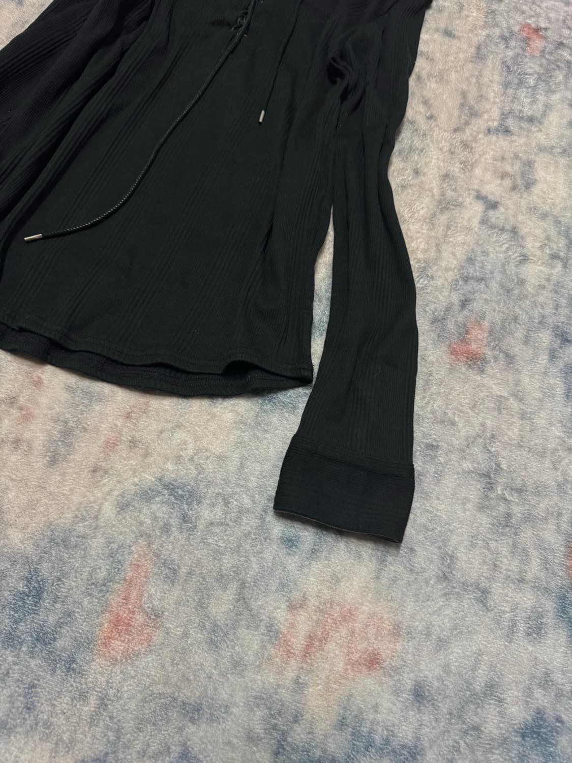 Nicole club lace up black ribbed pk top 상품이미지6