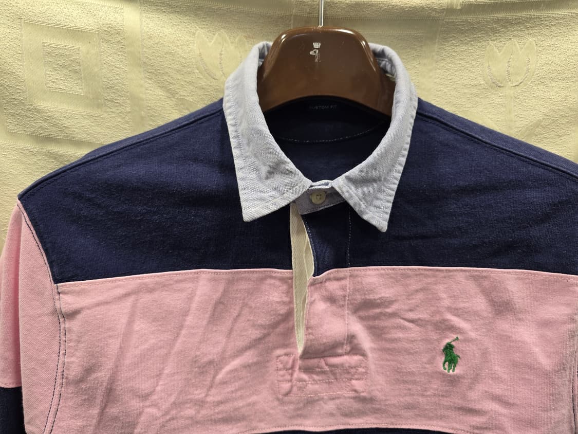 폴로 랄프로렌 단가라 럭비티  핑크/네이비 L(100) 상품이미지2
