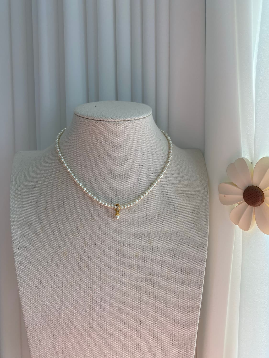 모조진주 골드 포인트 목걸이 상품이미지5