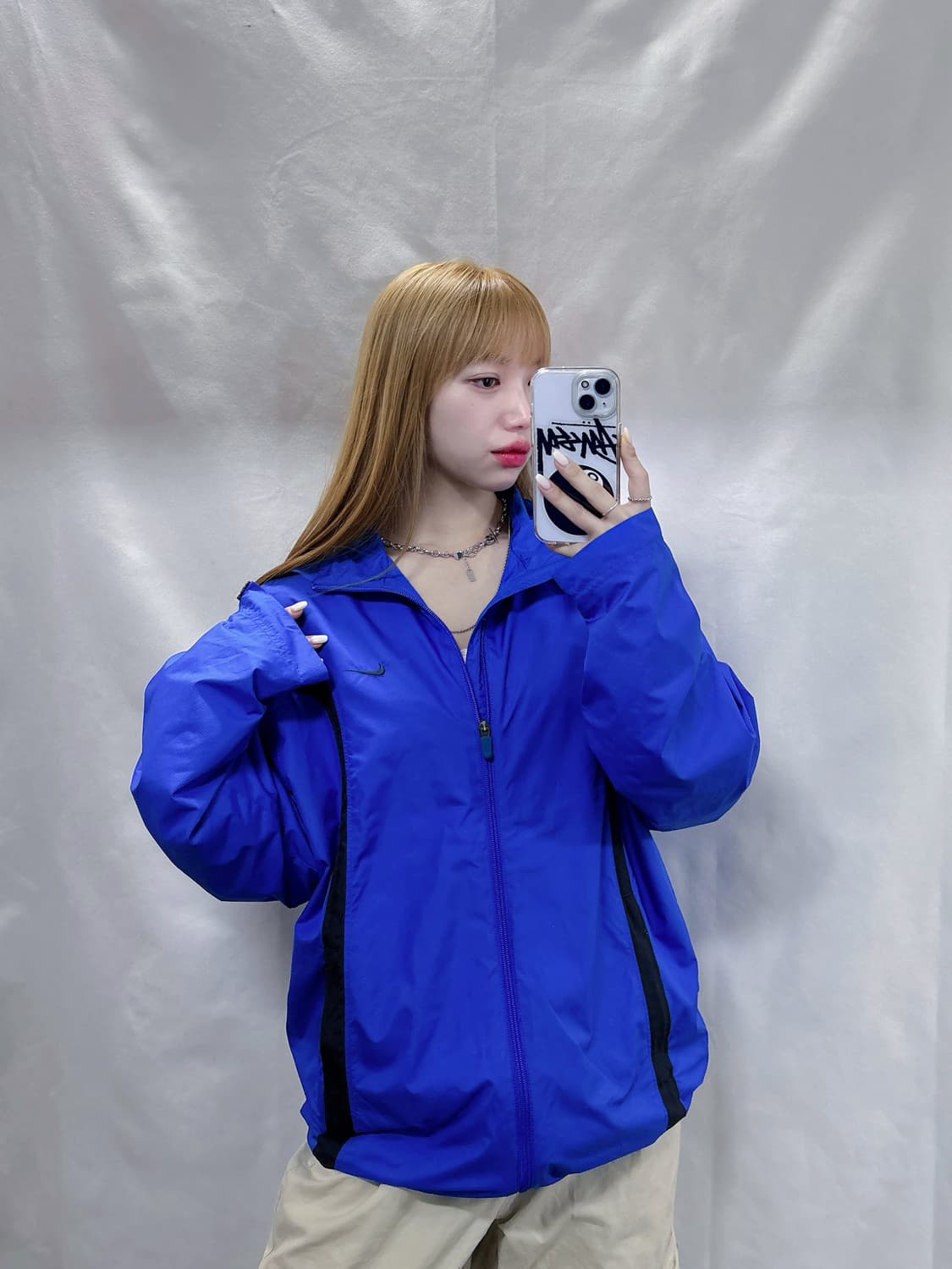 나이키 파스텔블루 스우시 바람막이  상품이미지1