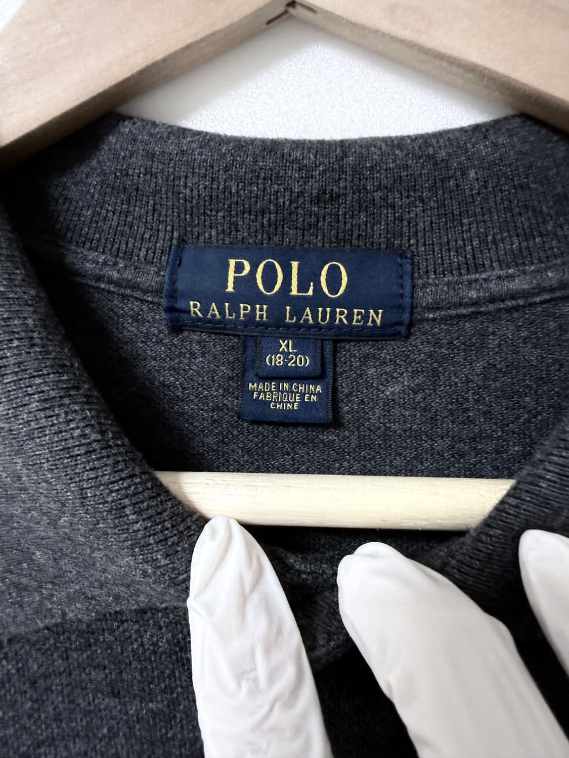 🧡 Ralph Lauren 랄프로렌 긴팔 카라티 그레이 클래식핏 XL  상품이미지4