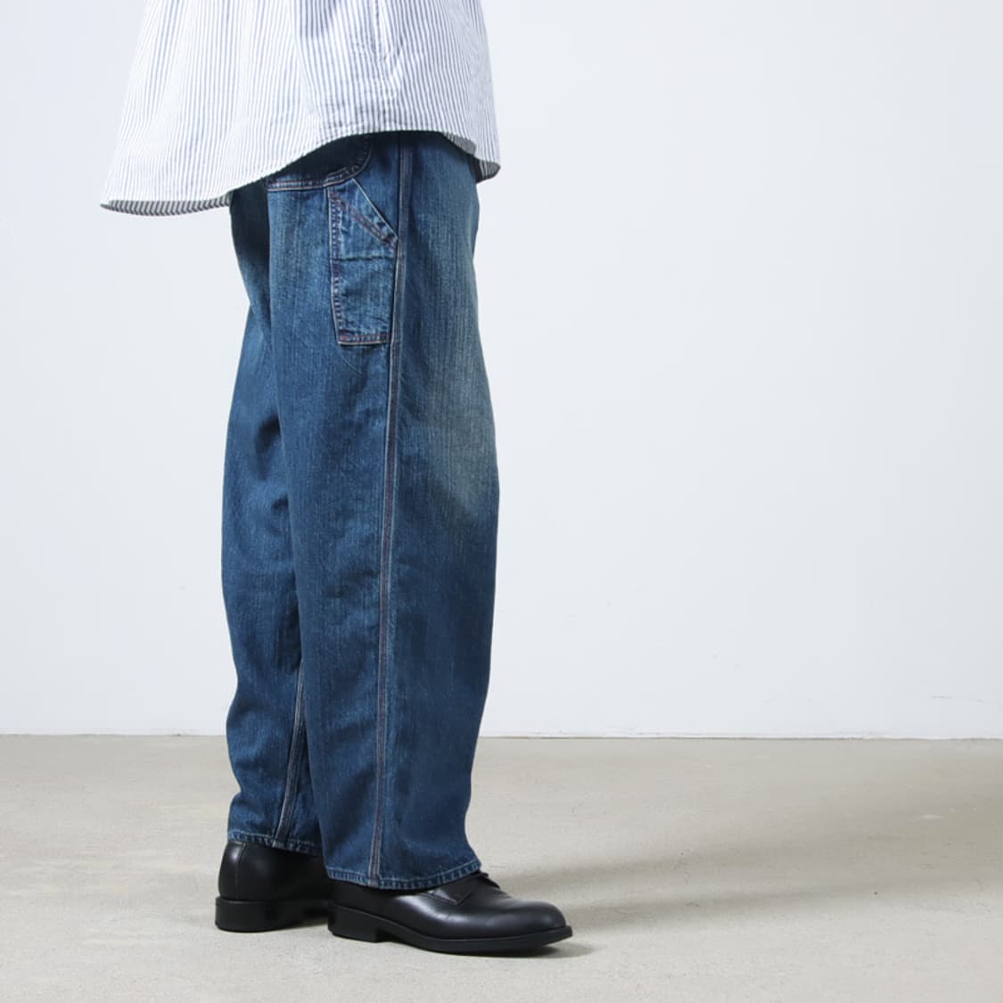 CIOTA 시오타 11.5oz 페인터 팬츠 미디엄 다크 블루 데미지 상품이미지8