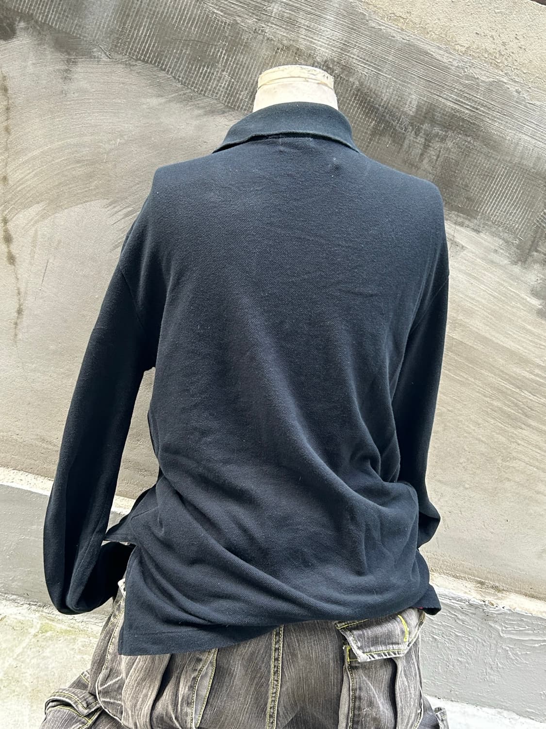 빈티지 00s 폴로 빅포니 블랙 카라 긴팔 피케 롱슬리브 상품이미지5