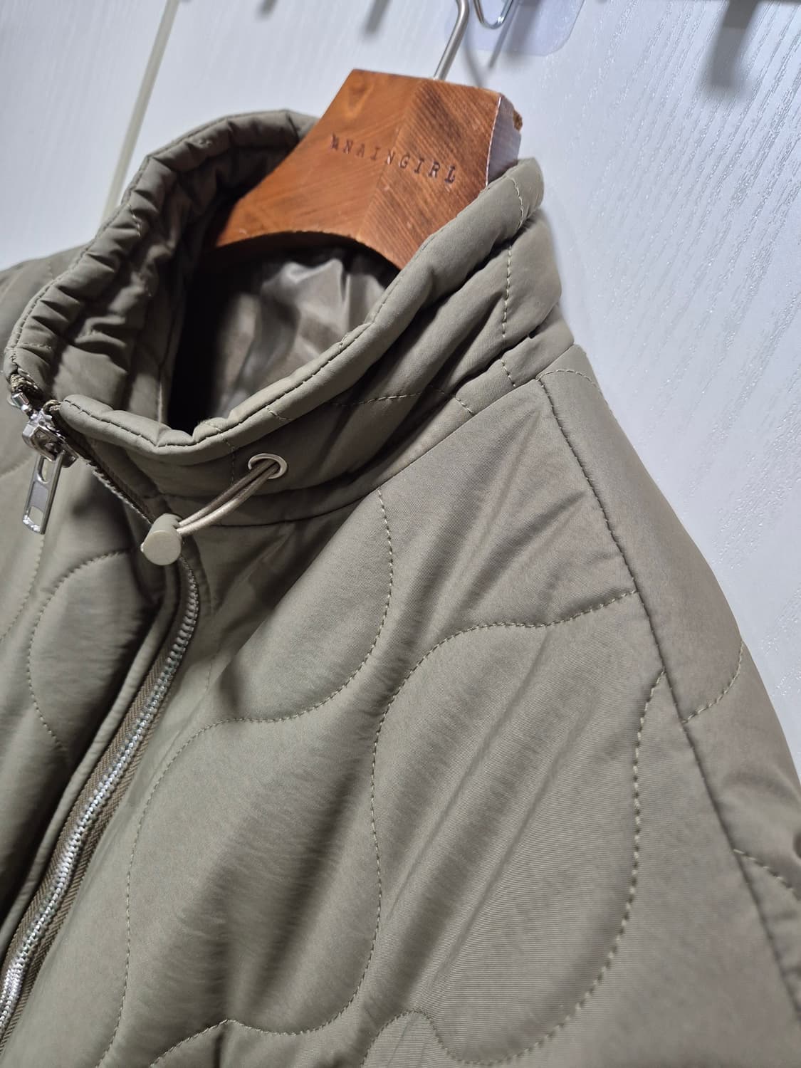 빈티지 카키색 퀼팅 패딩 조끼 상품이미지8