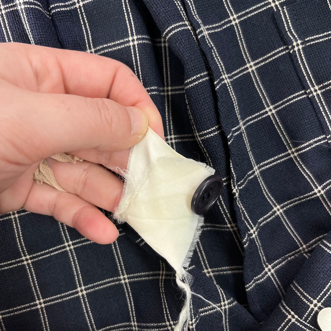 100 입생로랑 ysl 로고 린넨 블루종 자켓 상품이미지5