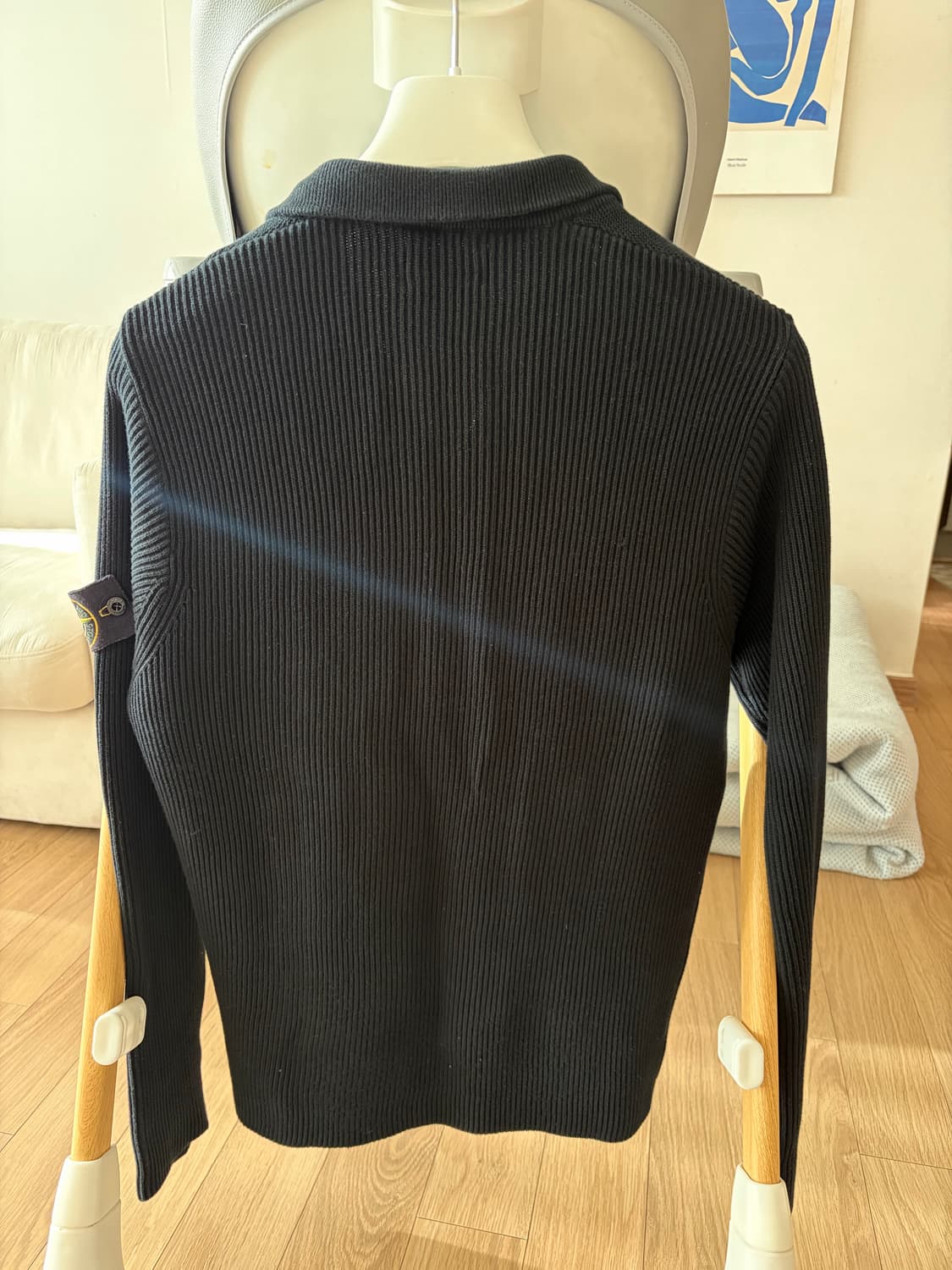 [M] 스톤아일랜드 블랙 니트 집업 상품이미지5