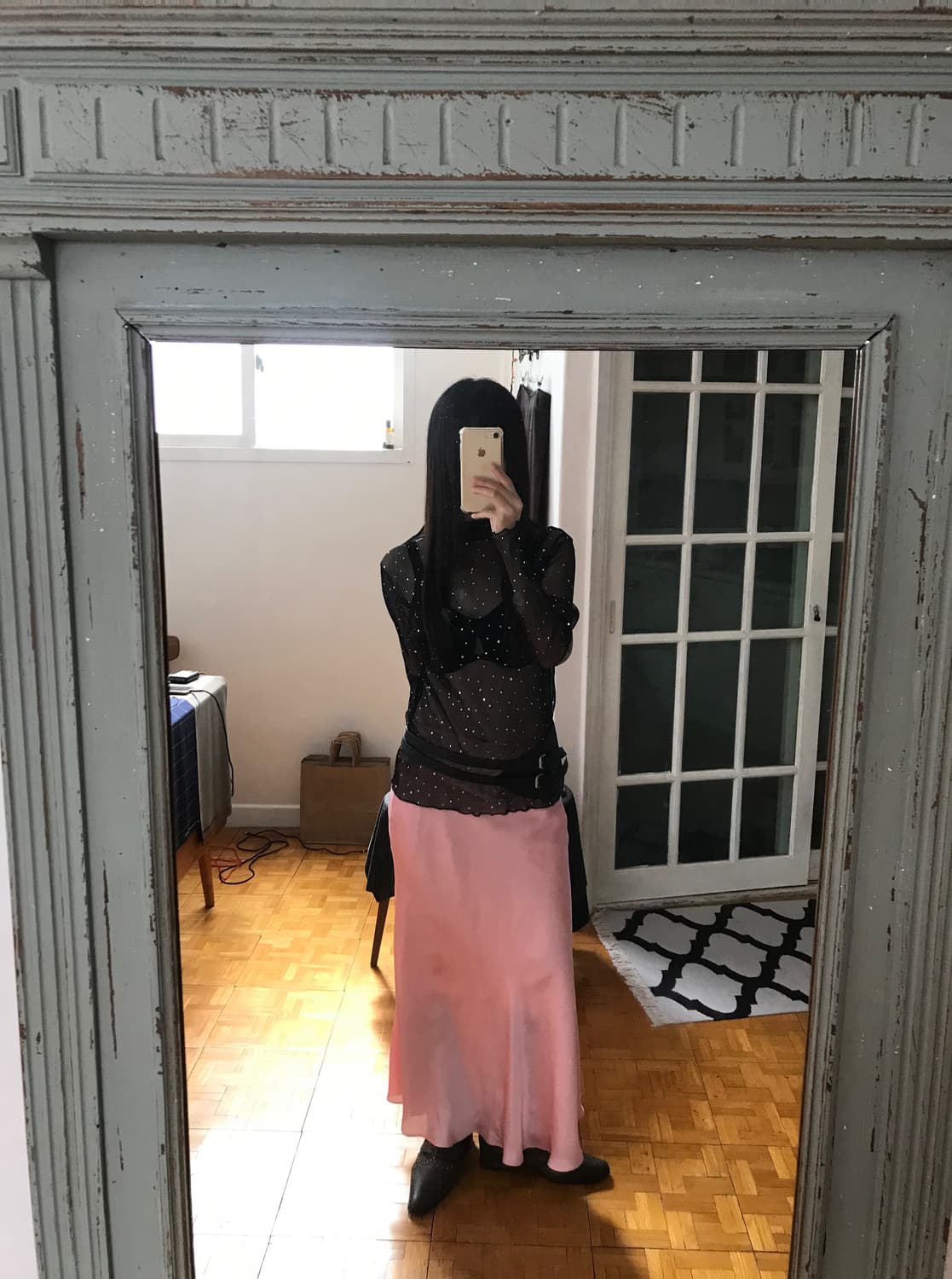 vintage pink long skirt (27inch) 상품이미지2