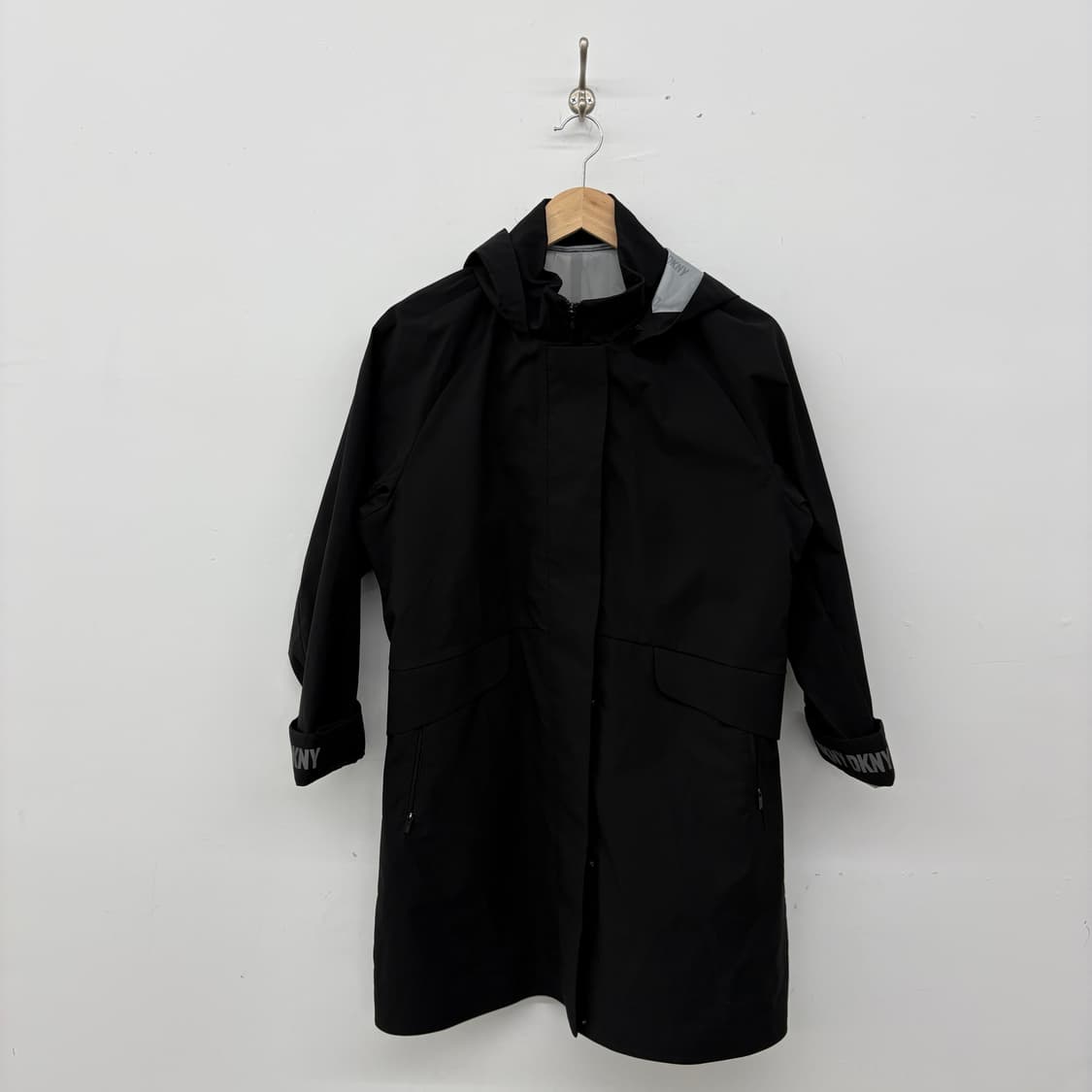 DKNY 블랙 하프 코트 야상 바람막이 여m 상품이미지1