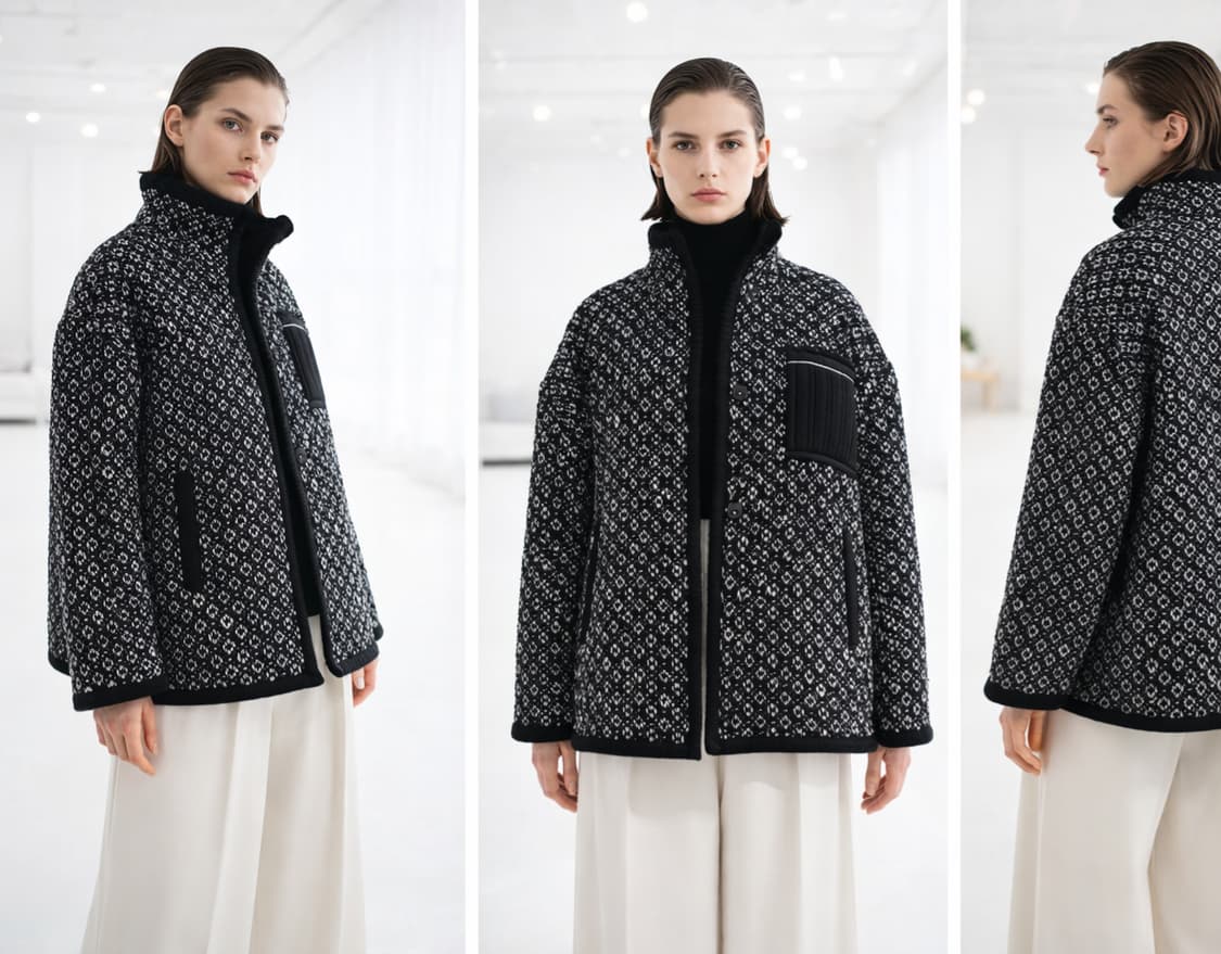 구호 KUHO 이태리 트위드 다이아 퀼팅 패딩 자켓 상품이미지1