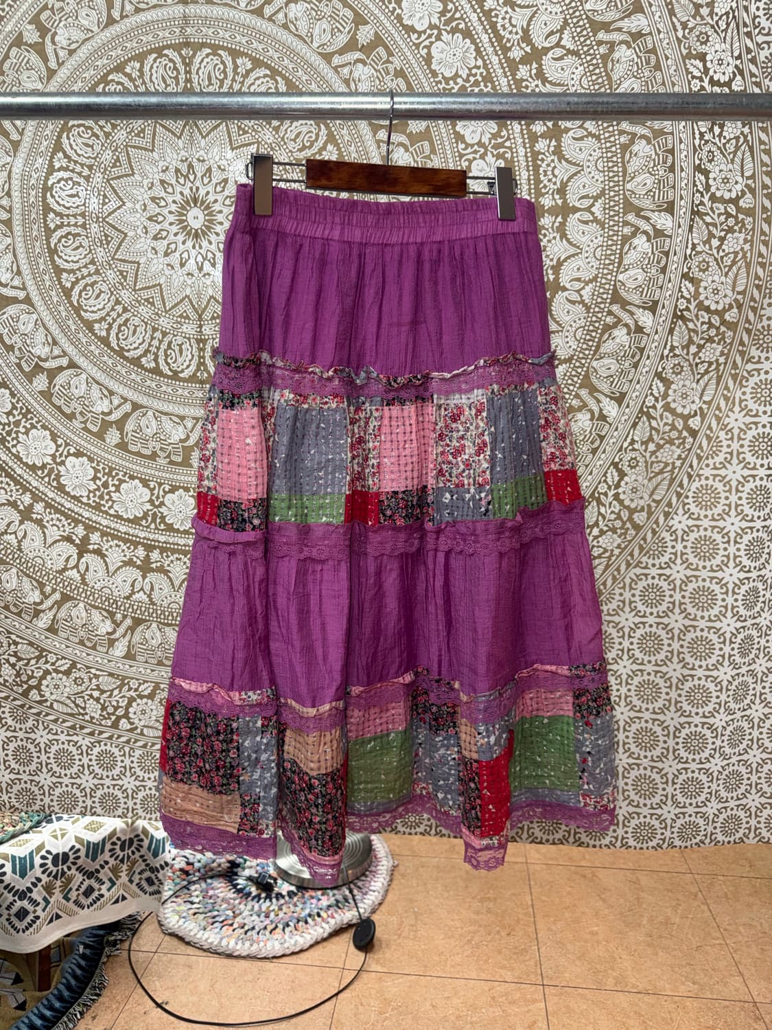 모리 여성 패치 디테일 밴딩 스커트  상품이미지3