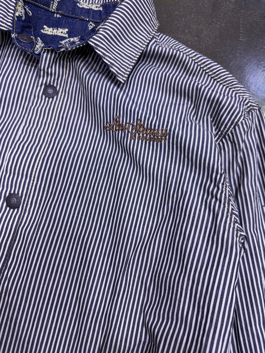 리바이스 키즈 양면 리버시블 데님셔츠 자켓 셔켓 M 상품이미지8