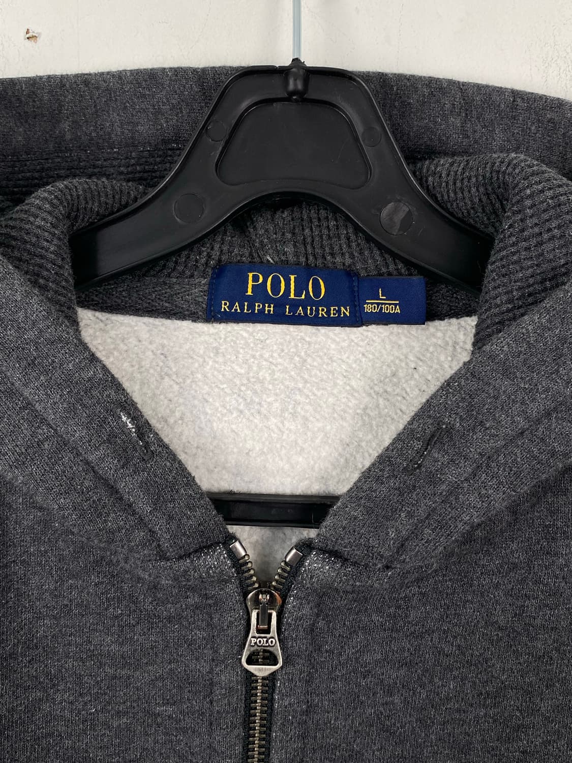 폴로 랄프로렌 차콜 기모 후드집업 레드 포니 L 상품이미지3