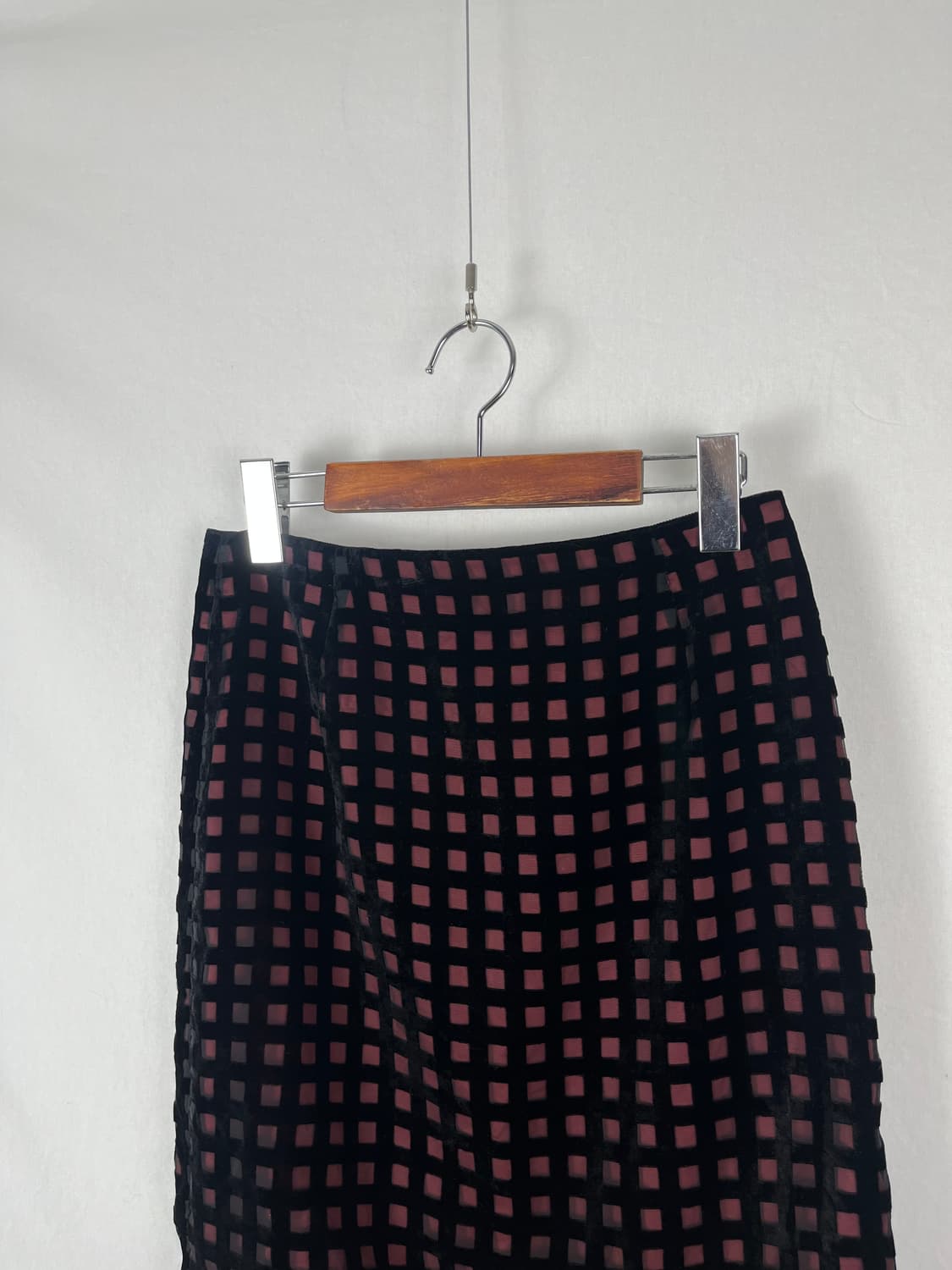 Vintage (maede in japan) 체크패턴 미디 스커트  상품이미지4