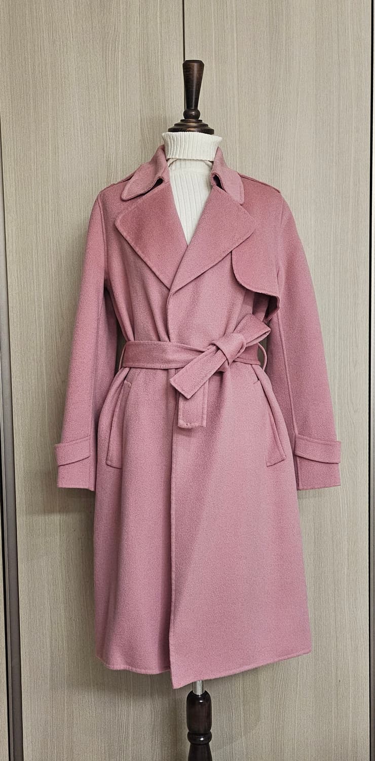 디앤써 D.answer 인디핑크 로브 울코트 상태최상  드라이클리닝 완료 상품이미지4