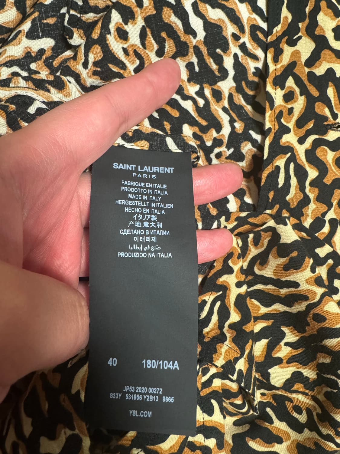 생로랑 레오파드 반팔셔츠 40 상품이미지4