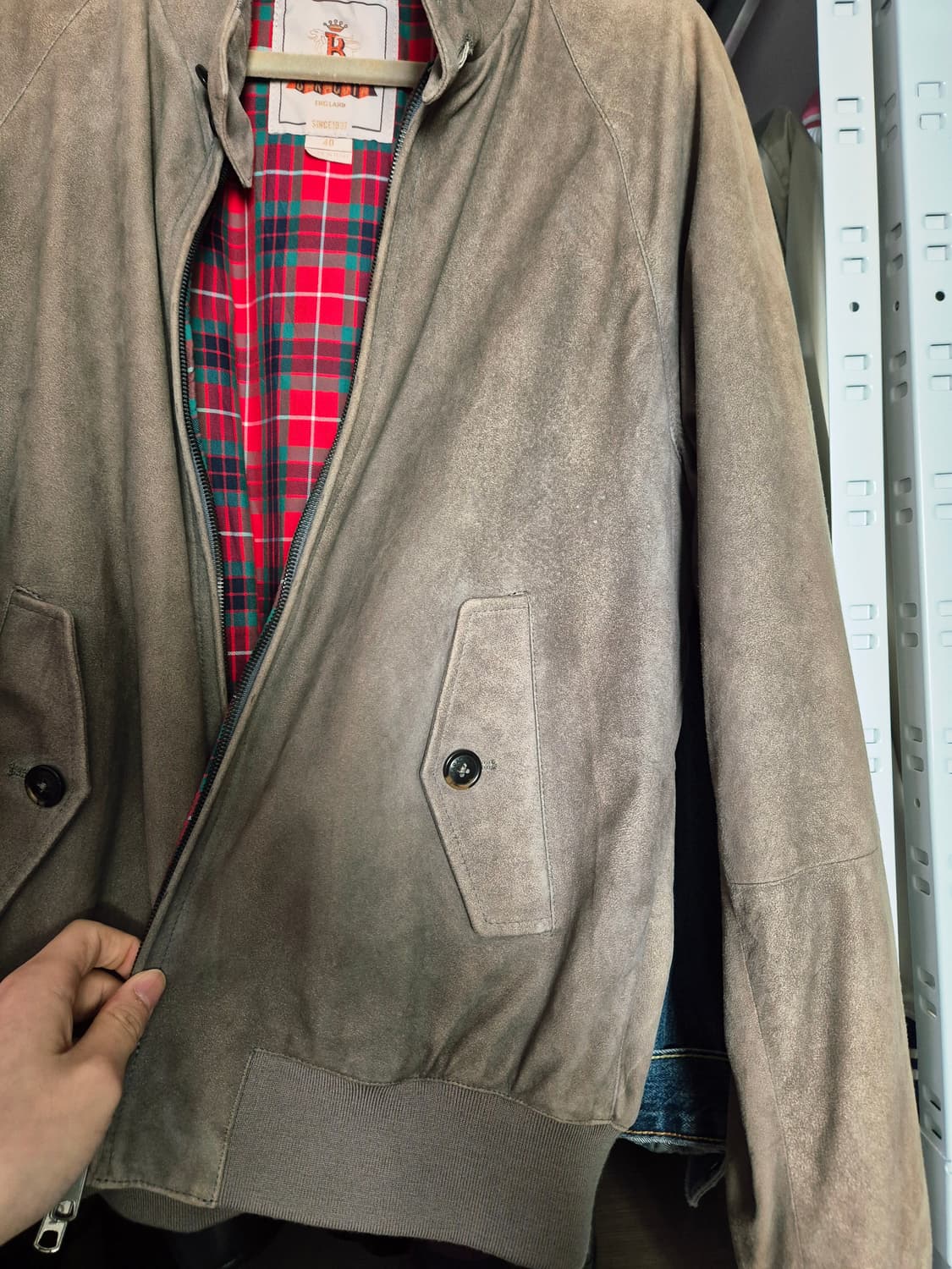 급처 바라쿠타 g9 베이지 스웨이드 헤링턴 자켓 상품이미지3