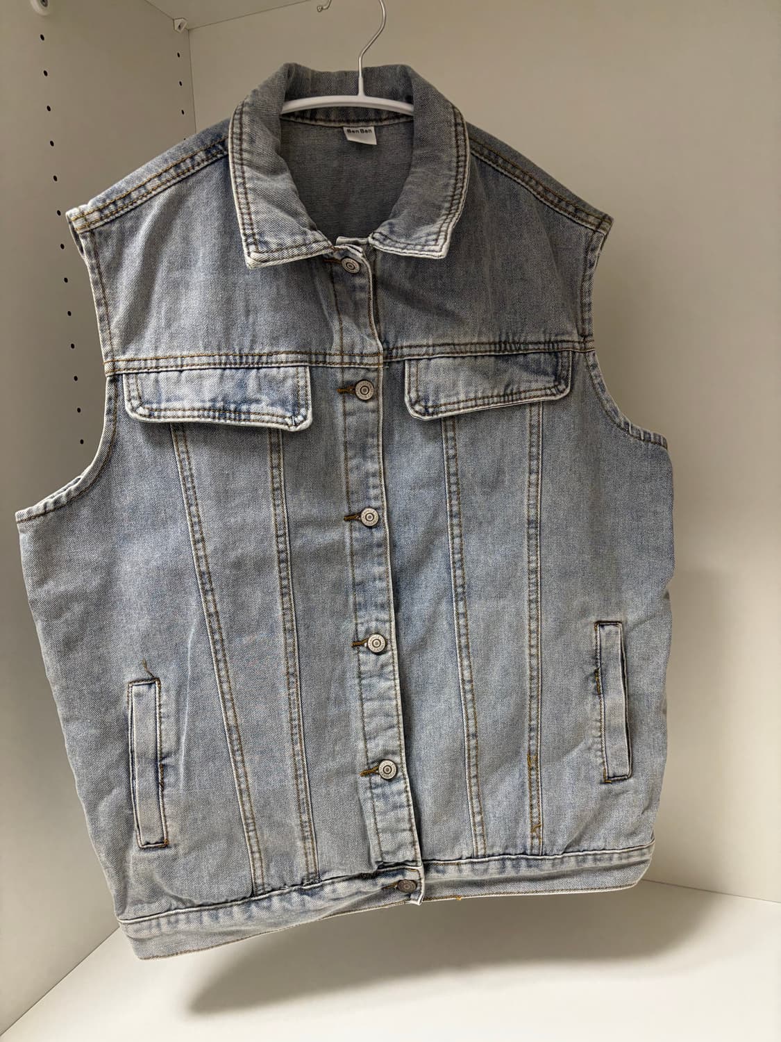 kuo 쿠오 청 조끼 베스트 그런지 청자켓 상품이미지1