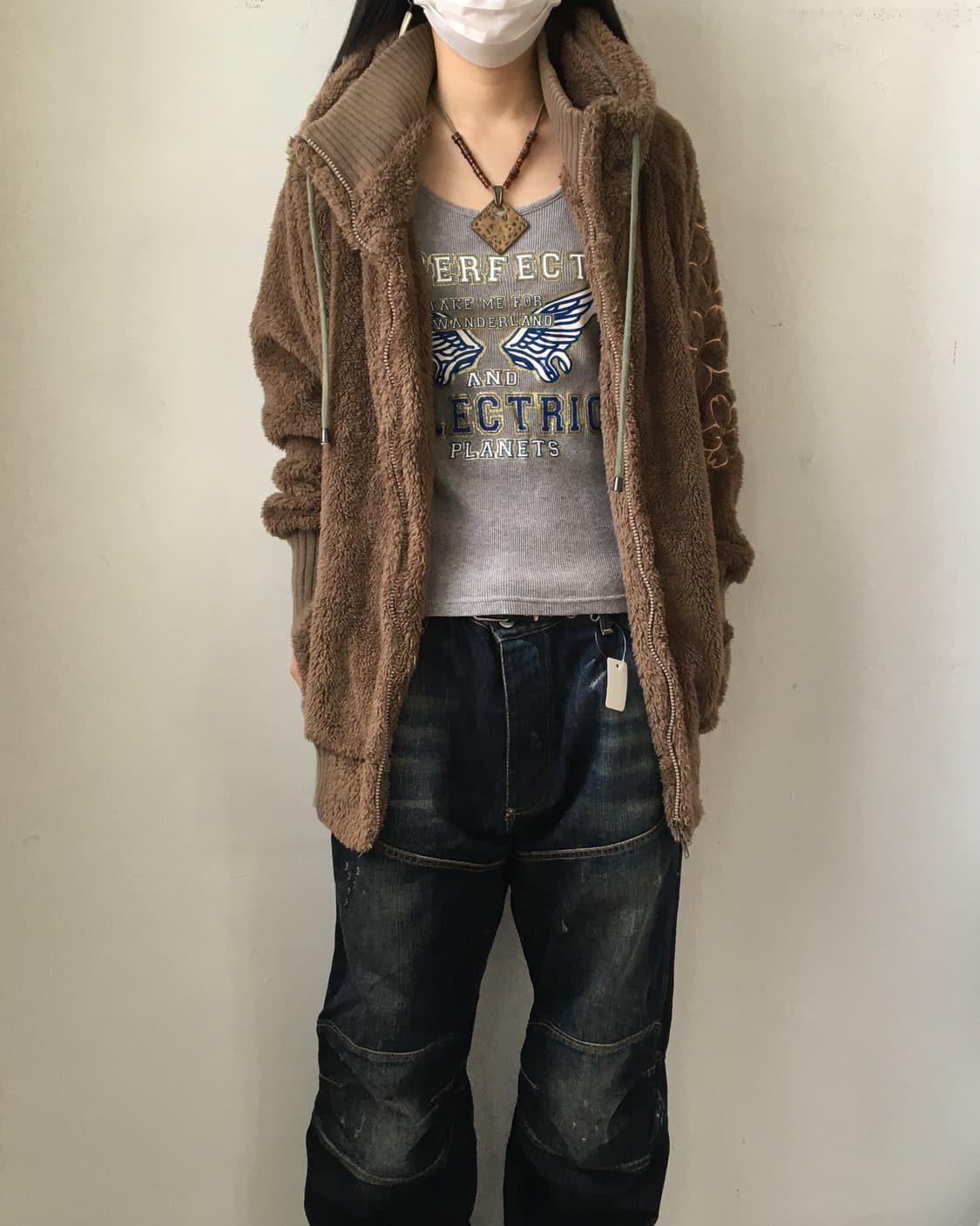 Oriental mood fleece high neck zip up 상품이미지6