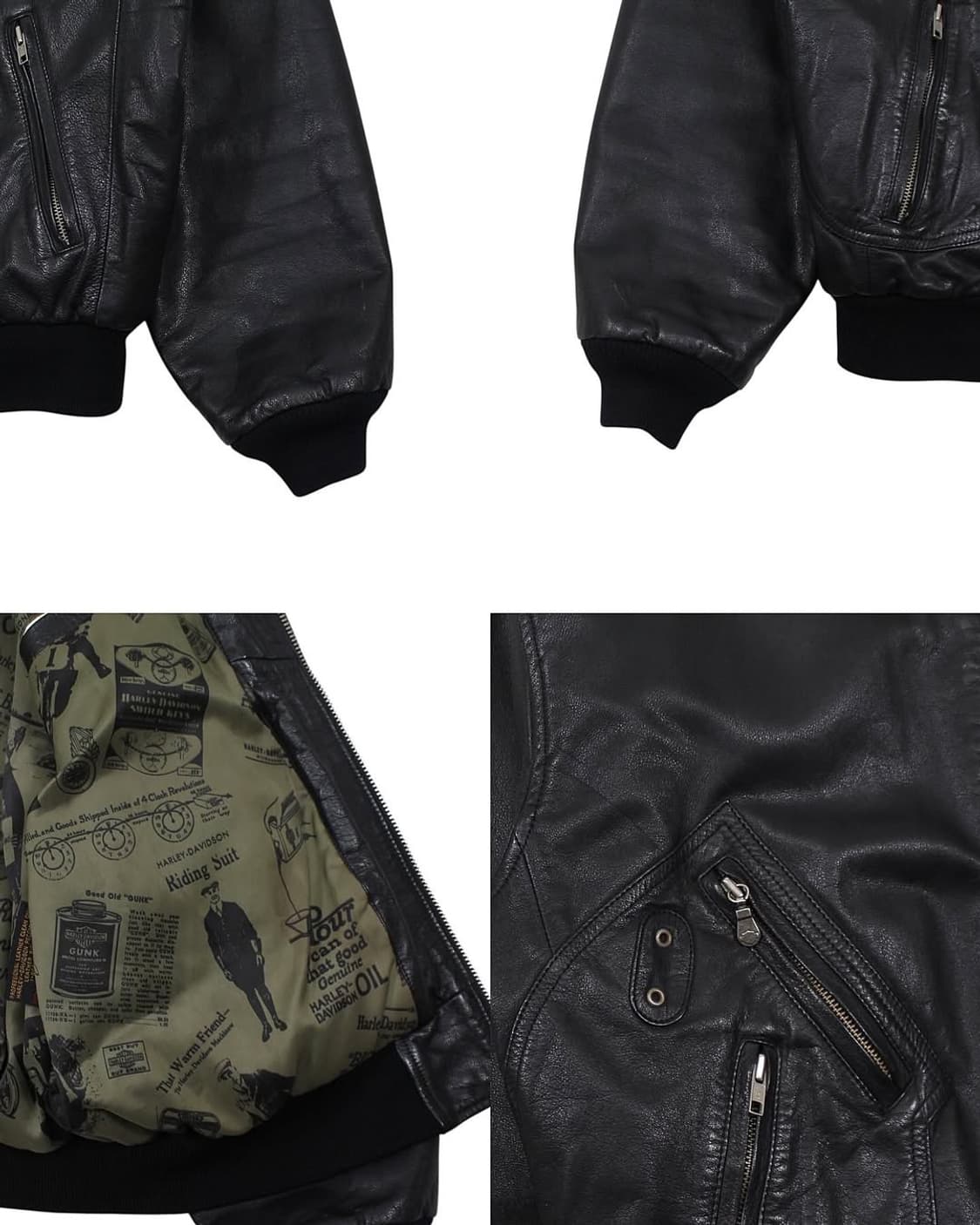 1990s 할리데이비슨 V-Twin Power 레더 자켓 빈티지 가죽 상품이미지7