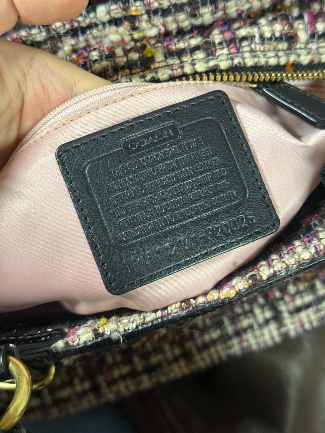 🩷희귀 코치 핑크블랙 트위드 숄더 토트백 상품이미지9