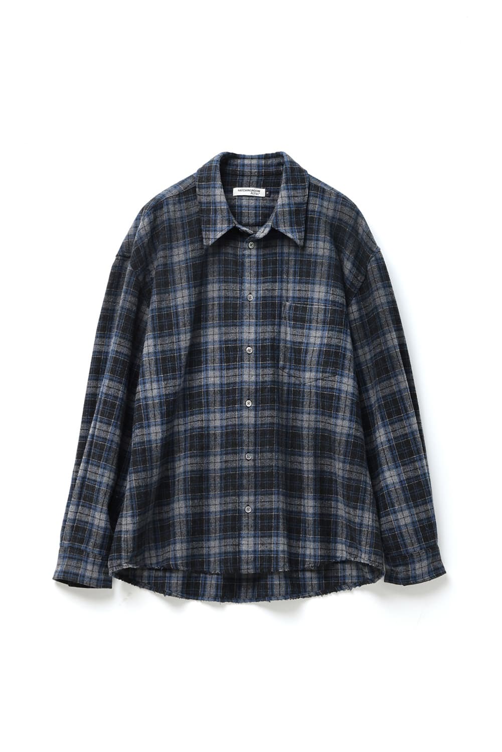 해칭룸 뮤지엄 셔츠 린넨 체크 차콜/블루 4 상품이미지1