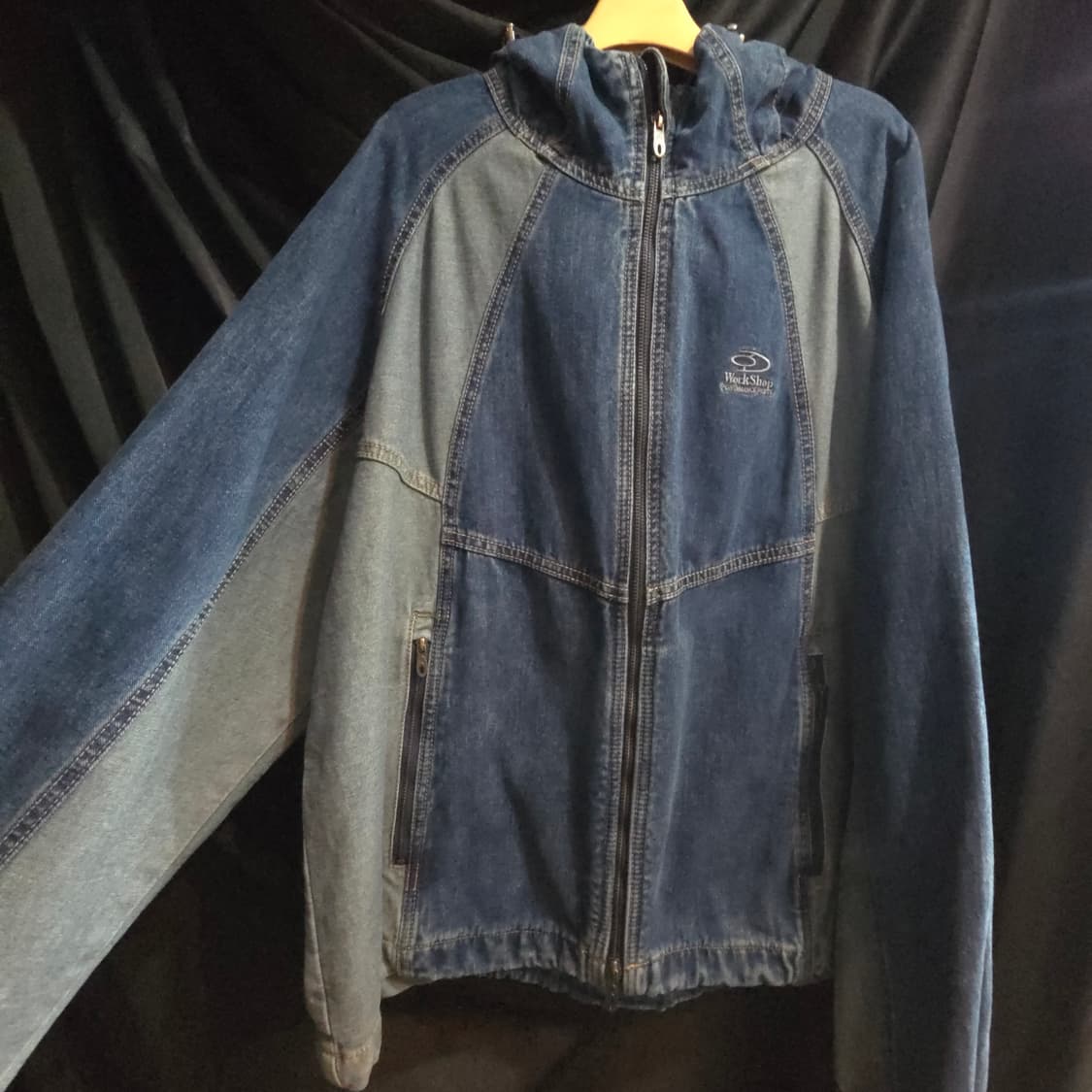 트래블 프론트 백 데님 윈드 브레이커 블루 상품이미지2