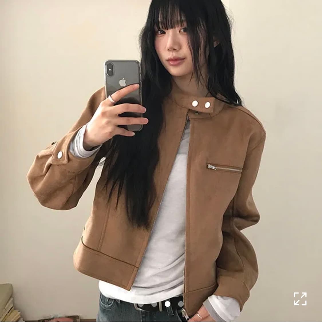 브라운 스웨이드 자켓 상품이미지1