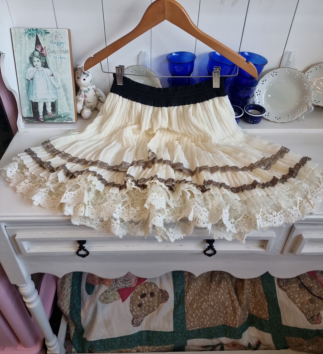 axes femme(엑시즈팜) 플리츠 레이스 캉캉 스커트 상품이미지5