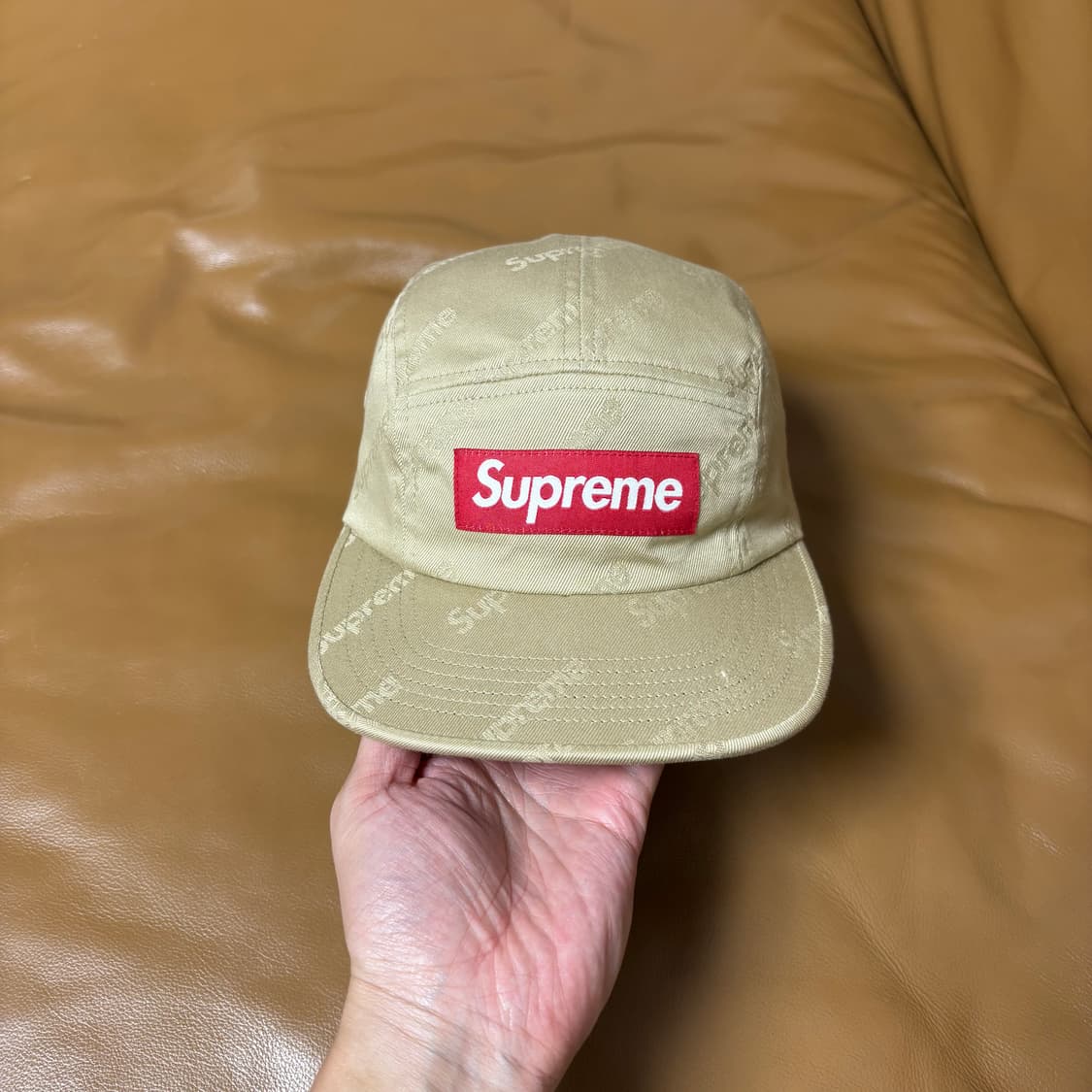 Supreme 슈프림 캠프캡 모자 (Washed Tan Beige) 상품이미지2