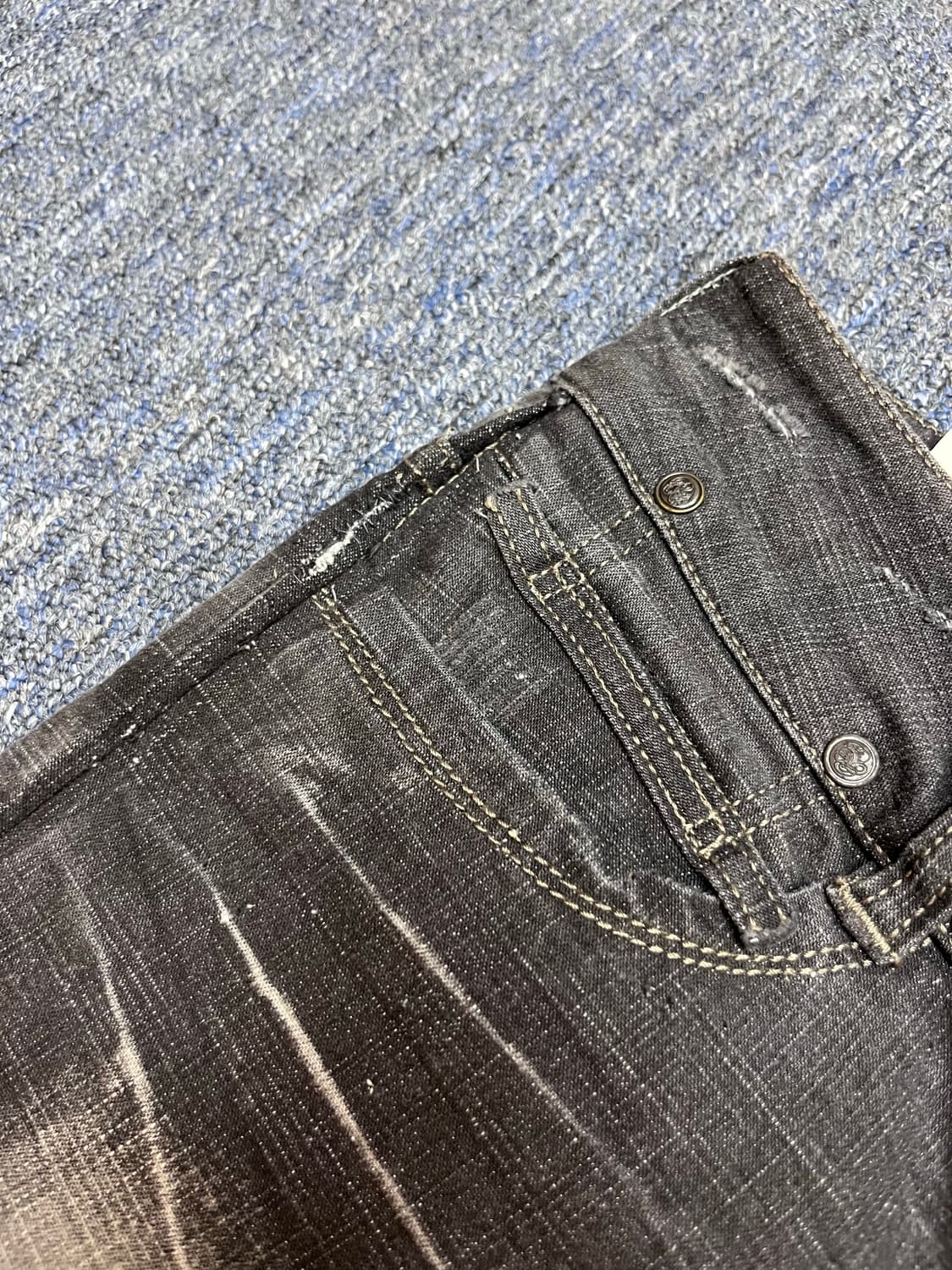 일본 y2k 흑청 데미지 부츠컷 상품이미지6