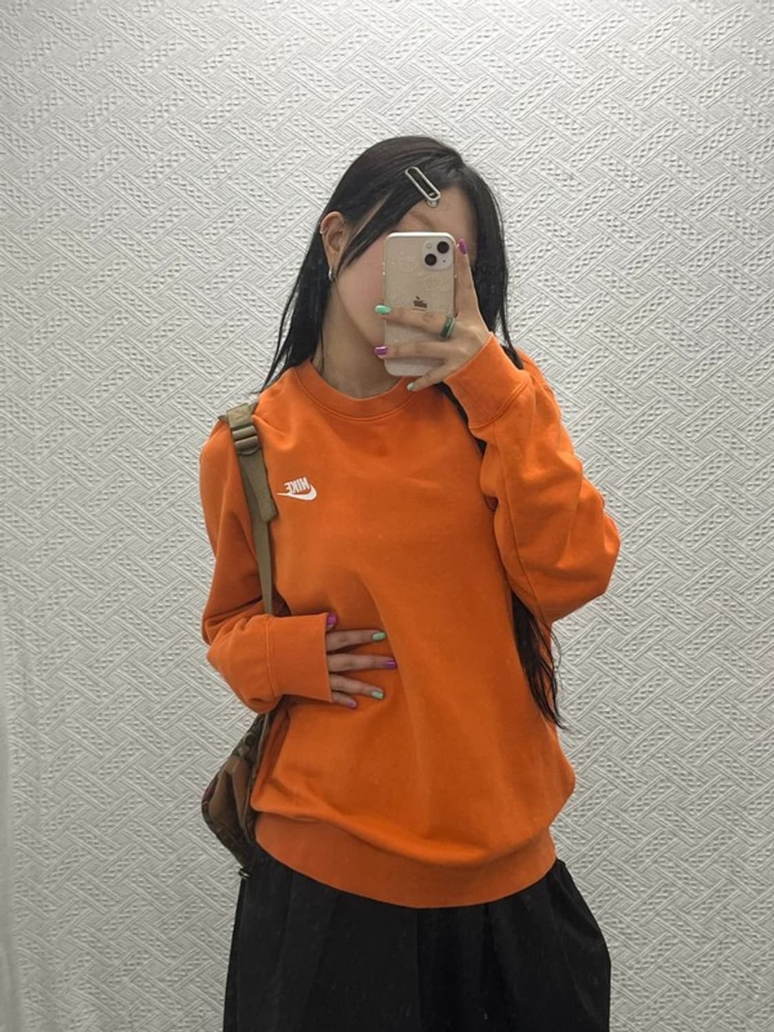 나이키 00's 퓨추라로고 자수 오렌지 맨투맨 스웻셔츠 XL C06740 상품이미지1