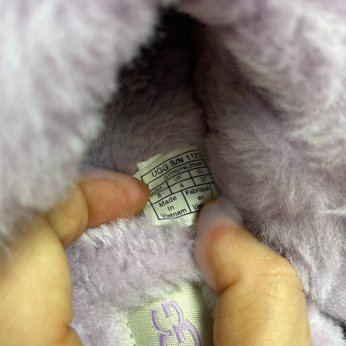 어그 Ugg 디스케트 라벤더 퍼플 퍼 굽 슬리퍼 EU37 상품이미지7