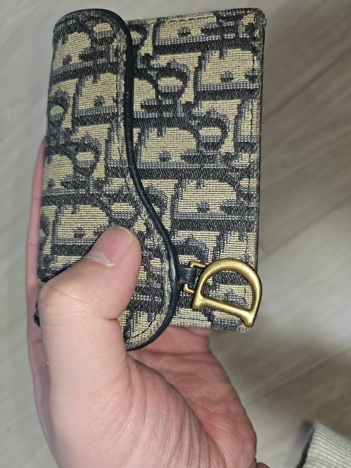 디올 새들 카드 홀더 블루 디올 오블리크 자카드 상품이미지8