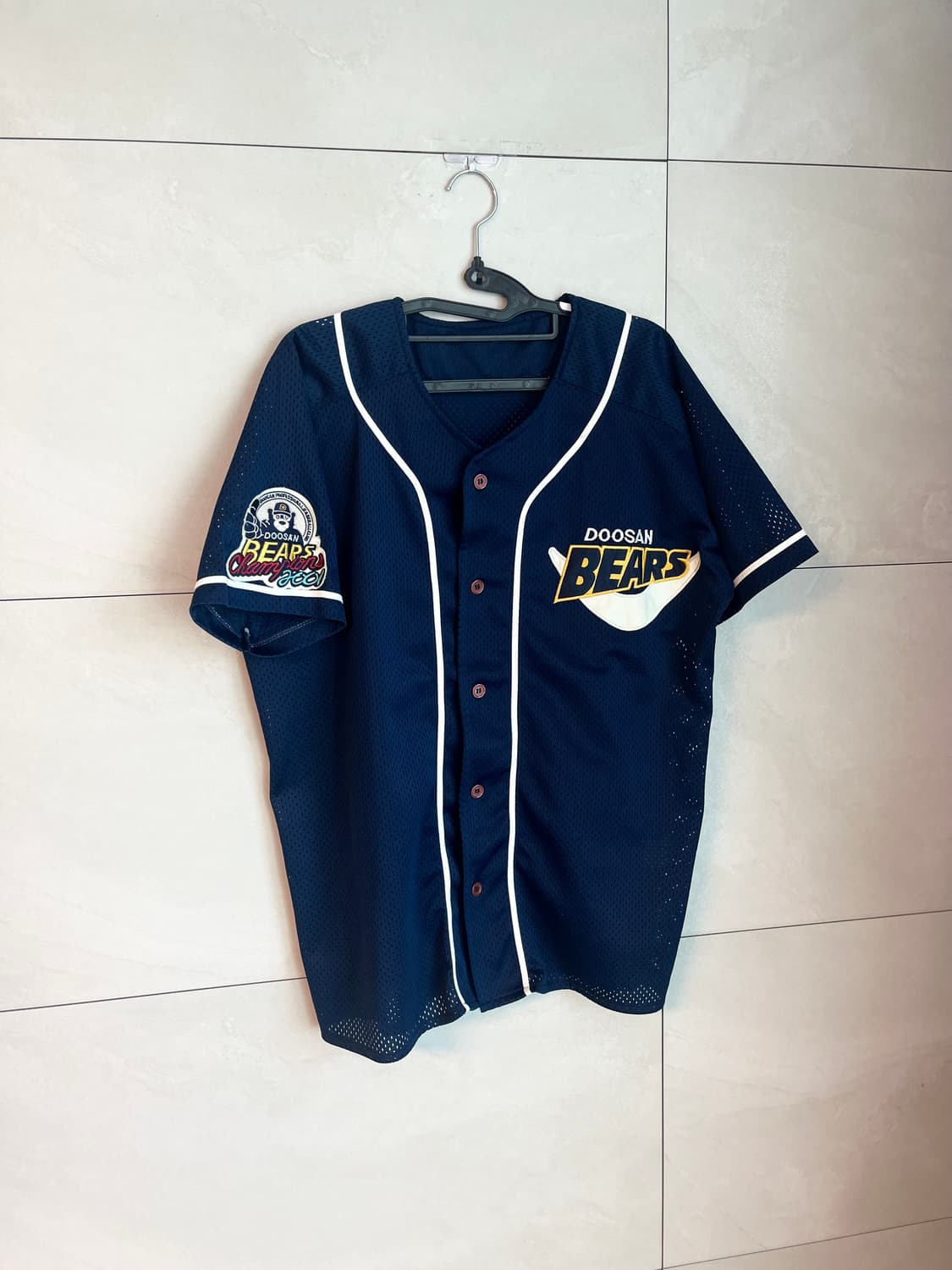 2001 두산베어스 한국시리즈 우승 원정 반달 노마킹 유니폼 (95) 상품이미지4
