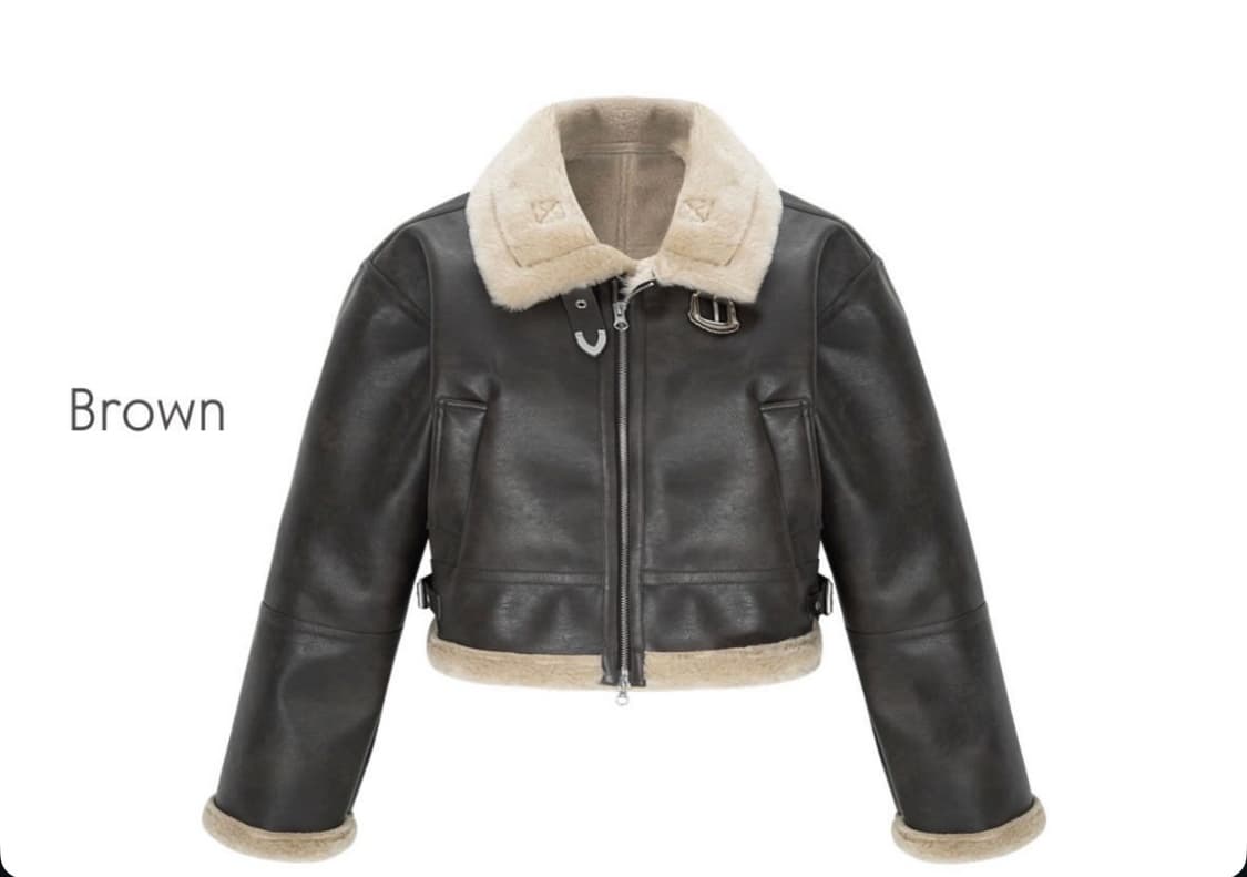 Myuun 규언 무스탕 브라운 상품이미지1