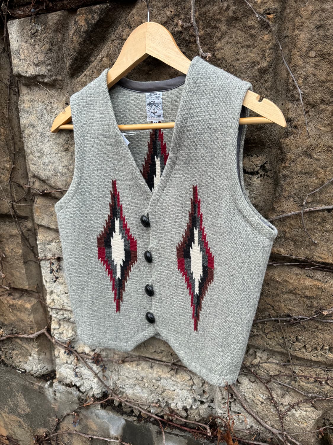 오르테가 핸드 우븐 울 네이티브 문양 웨스턴 치마요 베스트 조끼 상품이미지3