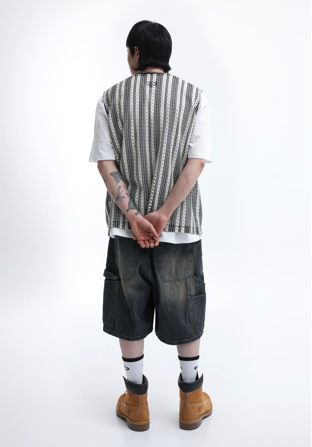 [OY] STRIPE CROCHET KNIT VEST  상품이미지5