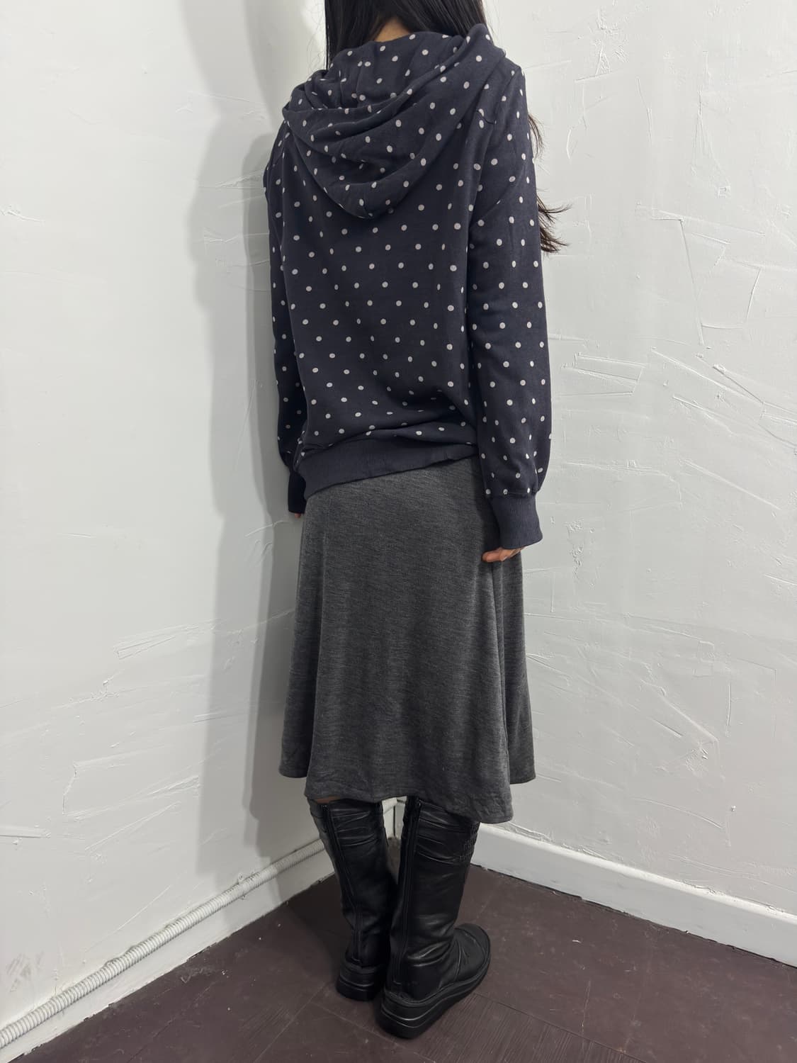 super hakka dot duffle point hood zipup 상품이미지6