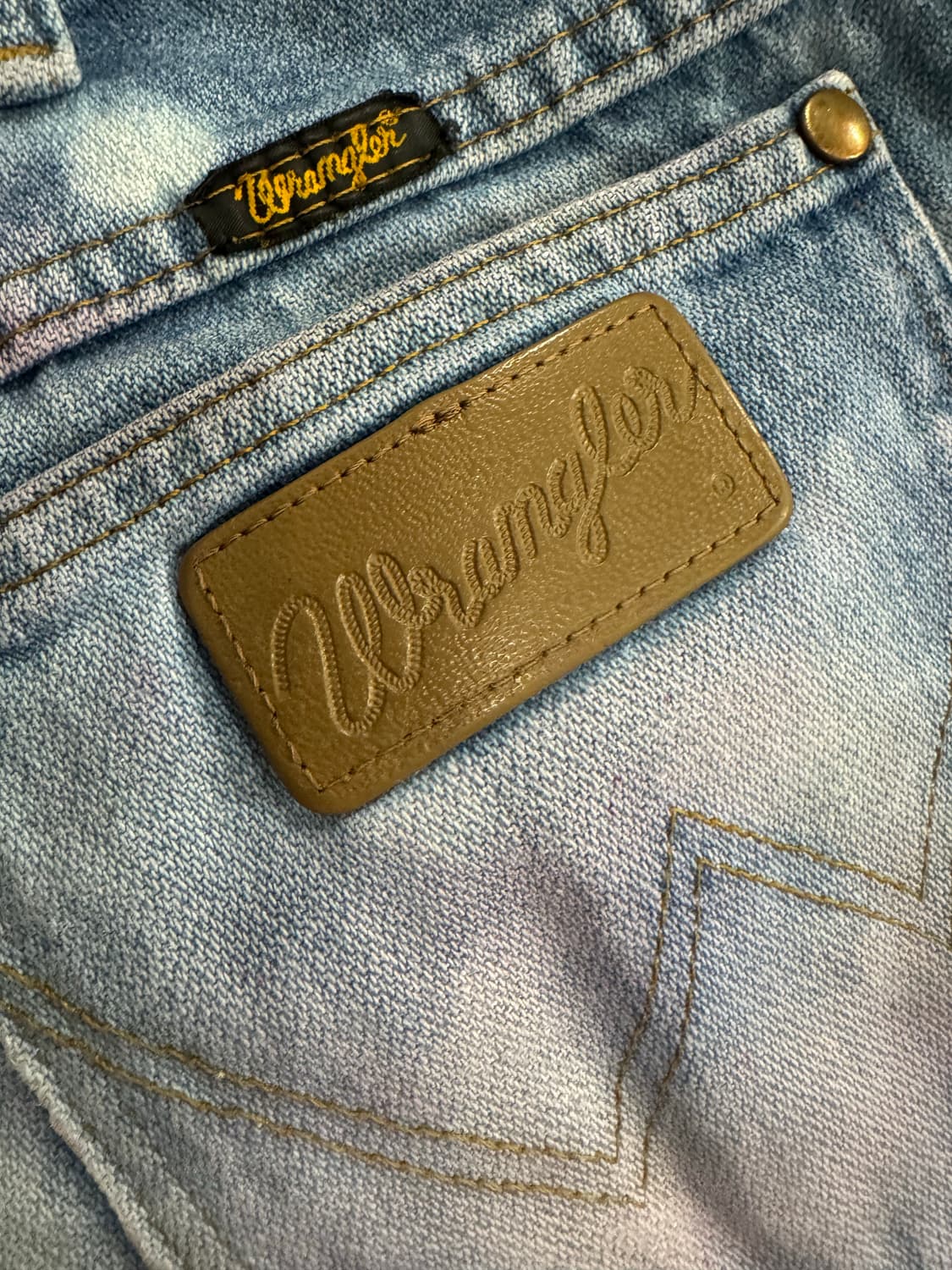 빈티지 Wrangler 디스트로이드 & 디스트레스 커스텀 1 of 1 데 상품이미지3