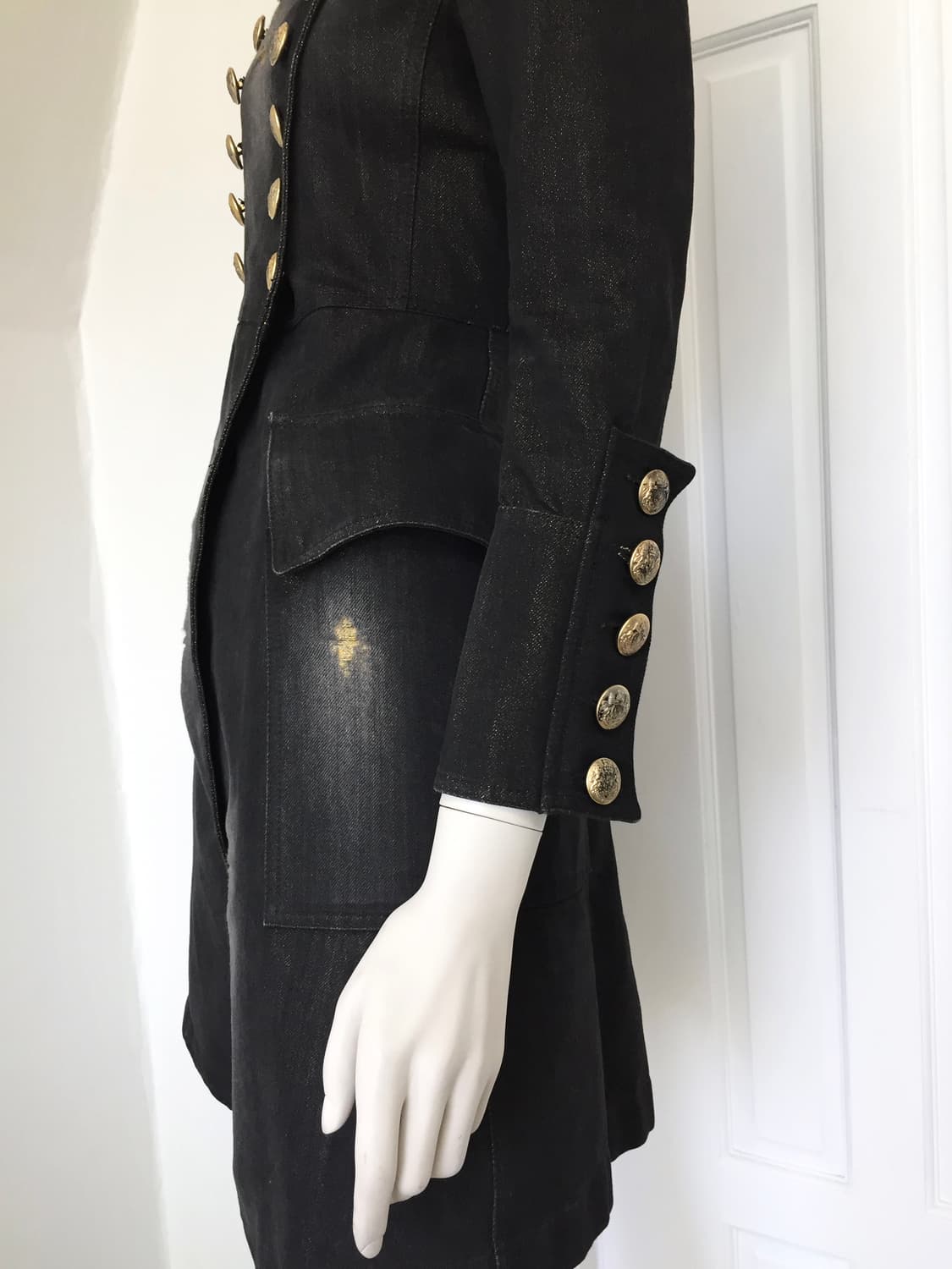 Balmain  Rare Gold denim Napoleon coat 상품이미지5