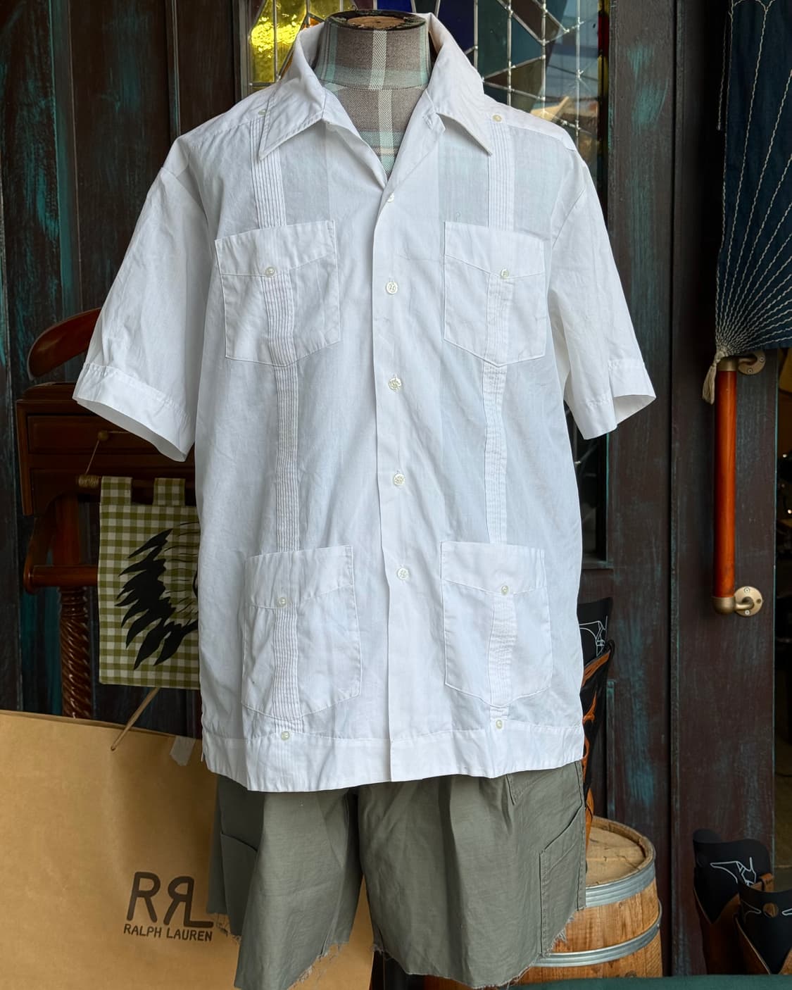 80-90's Haband of Paterson 구어야베라 셔츠 XL 상품이미지6