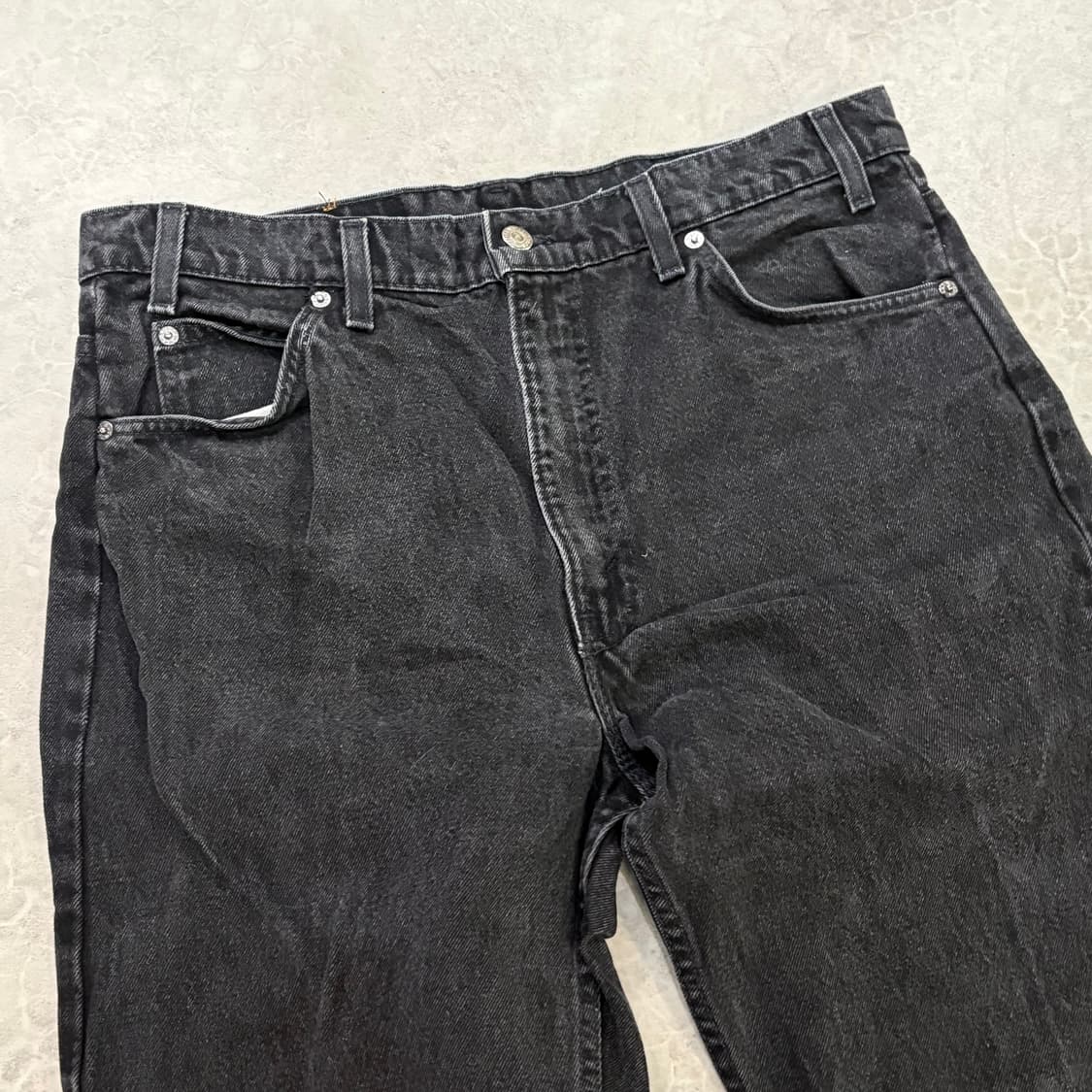 [36/32] 90s USA🇺🇸 리바이스 505 오렌지 탭 블랙 흑청 상품이미지3