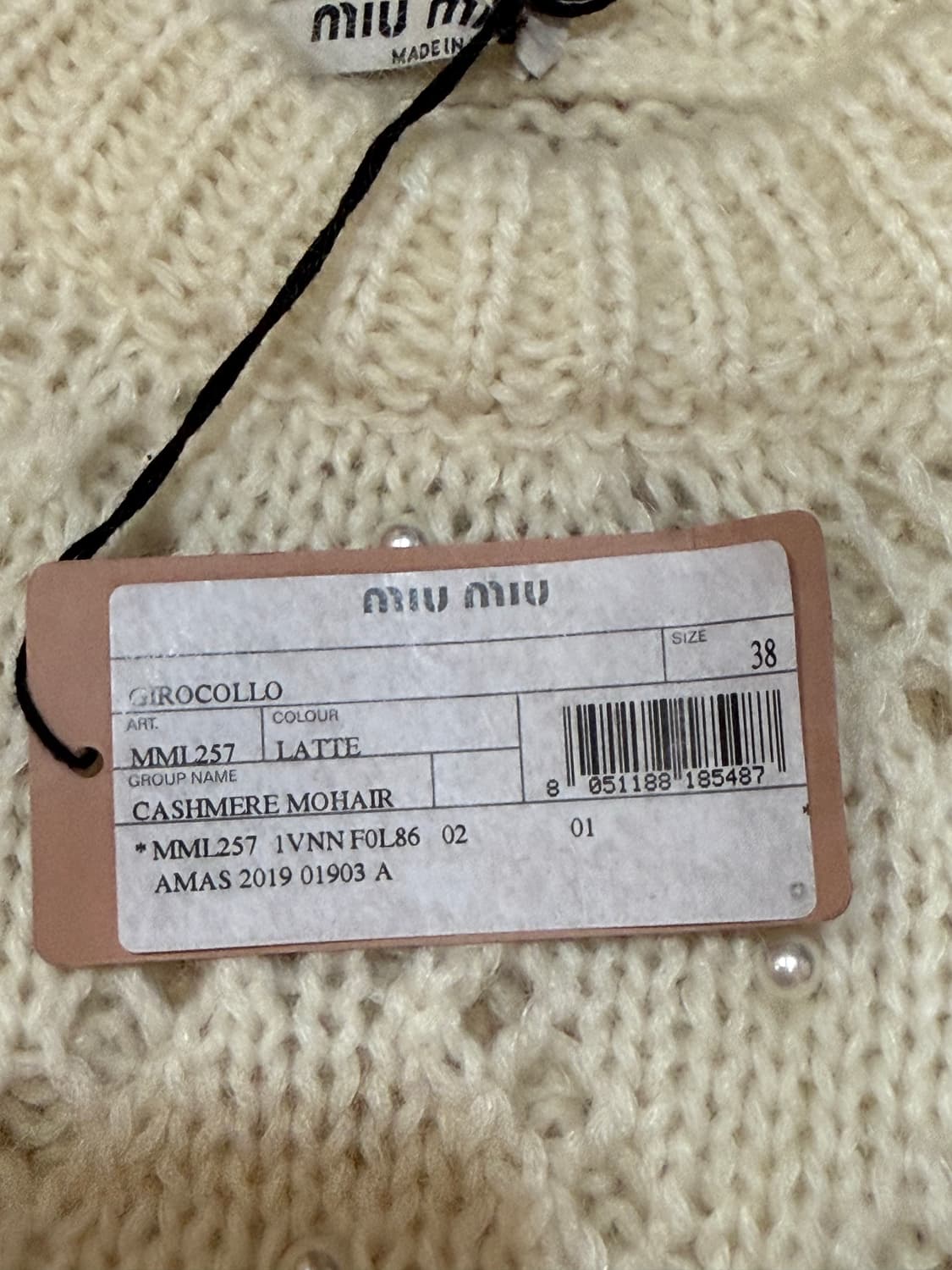 미우미우 진주 캐시미어 모헤어 니트 새상품 상품이미지4