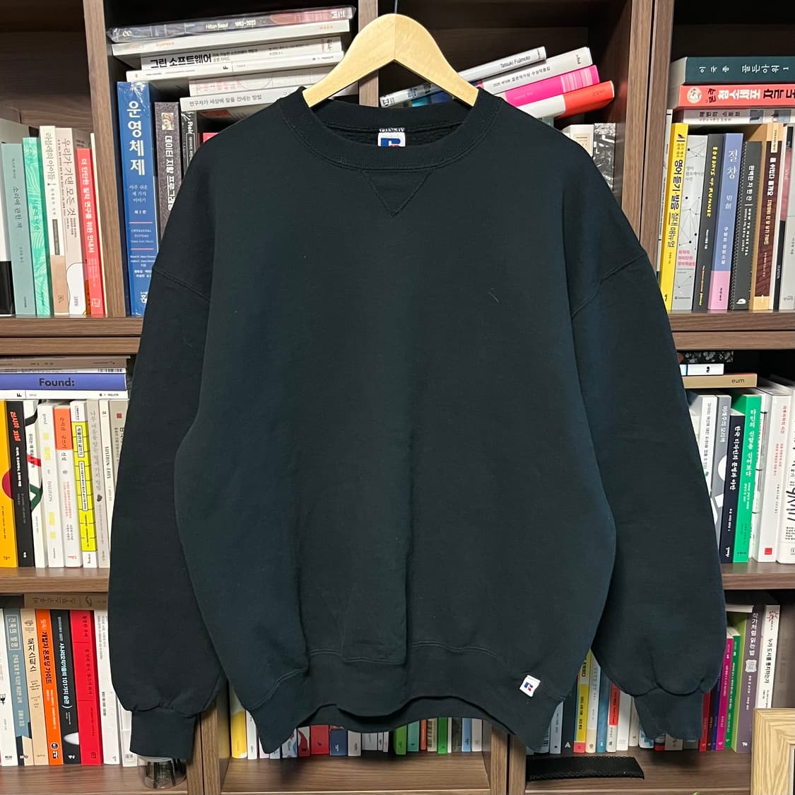 [XL] 90s USA 빈티지 러셀 스웻 블랙 상품이미지1