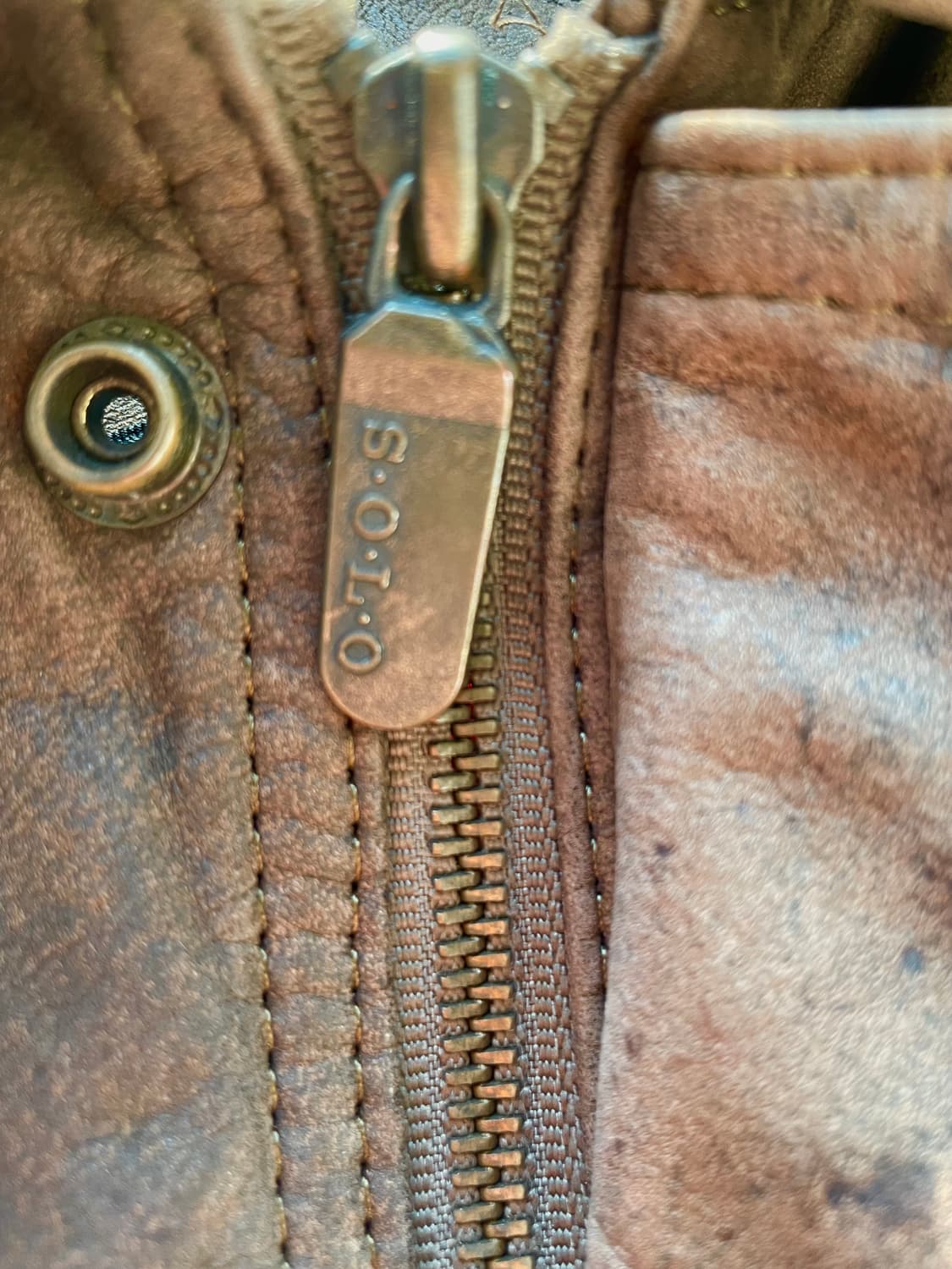 브라운 소가죽 봄버자켓 상품이미지7