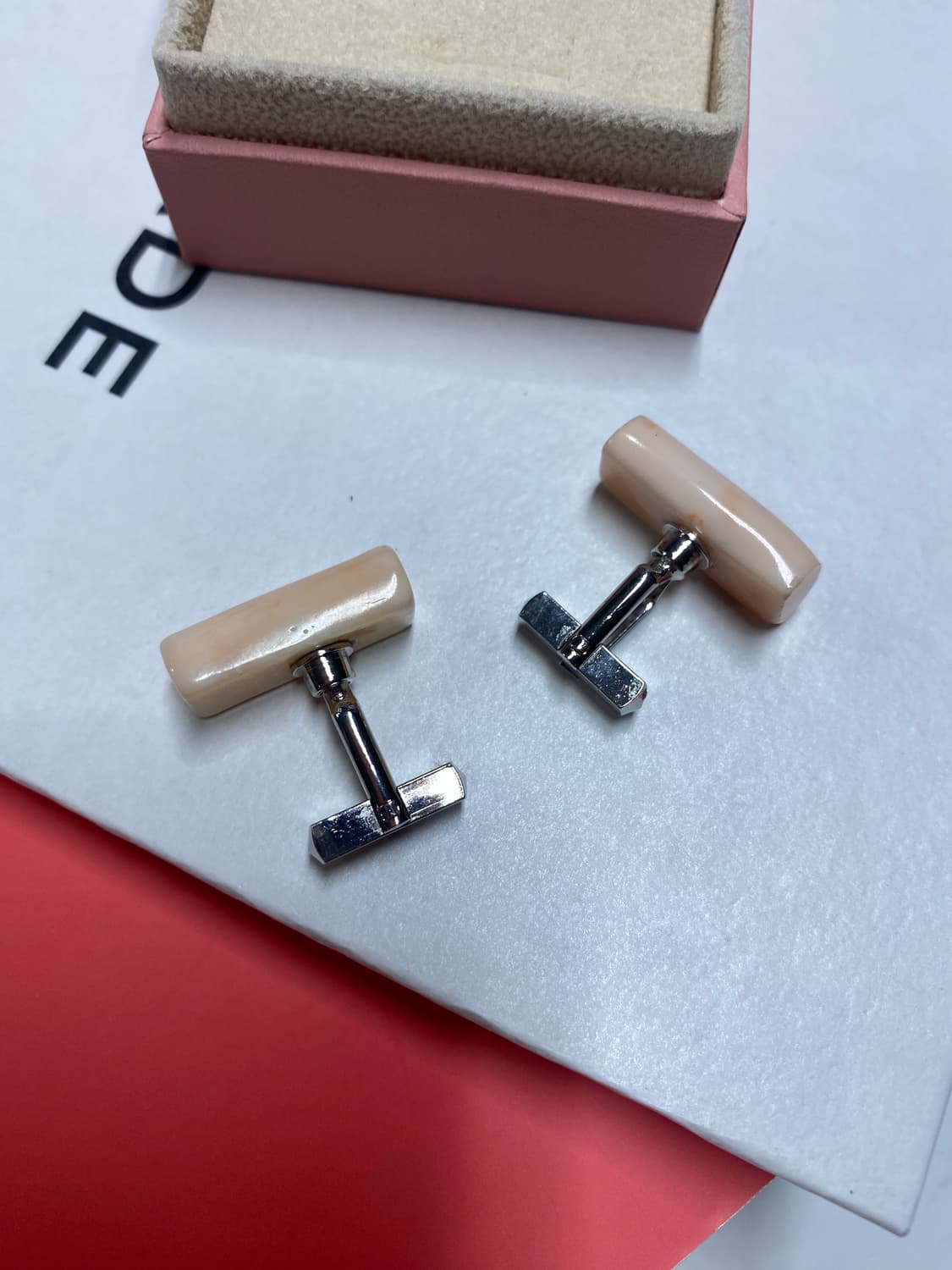 리얼 산호석 커프스 버튼 세트 상품이미지4