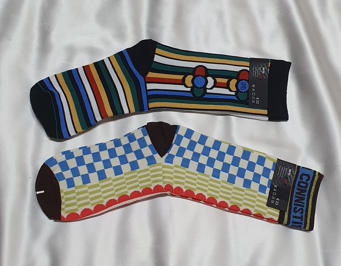  블루 그린 체크 CONNISTINE MUSEUM 코니스틴 뮤지엄 양말 상품이미지1