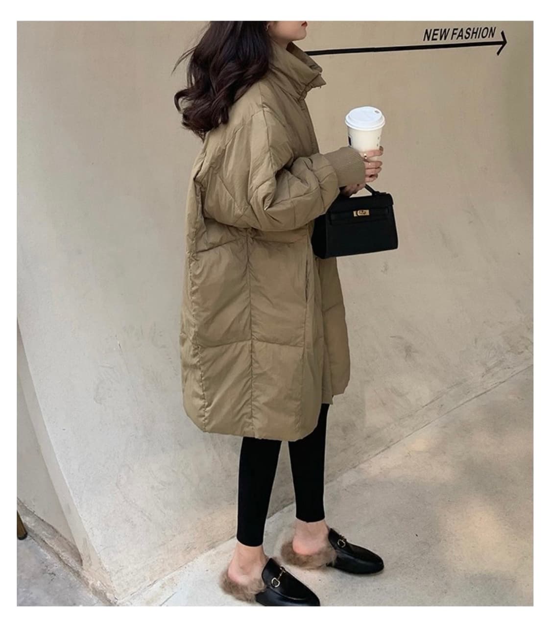 새옷 오버핏 박시핏 롱 야상형 패딩 프리사이즈sm 상품이미지1