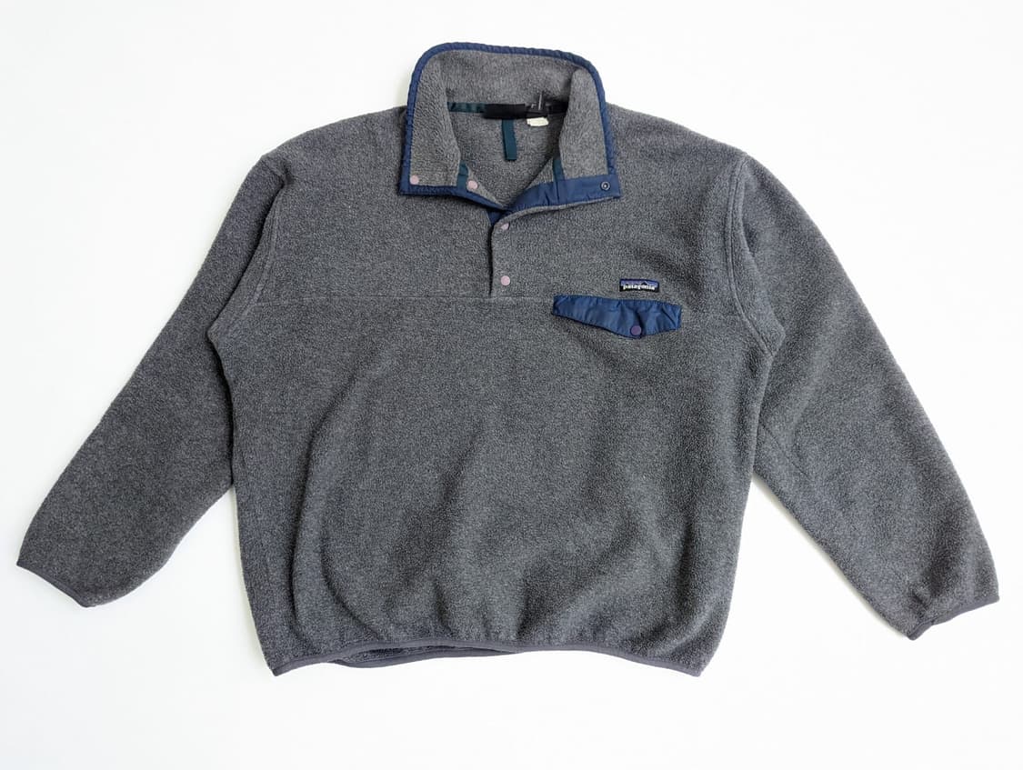 90s 파타고니아 신칠라 스냅-T 그레이/네이비 USA 상품이미지1